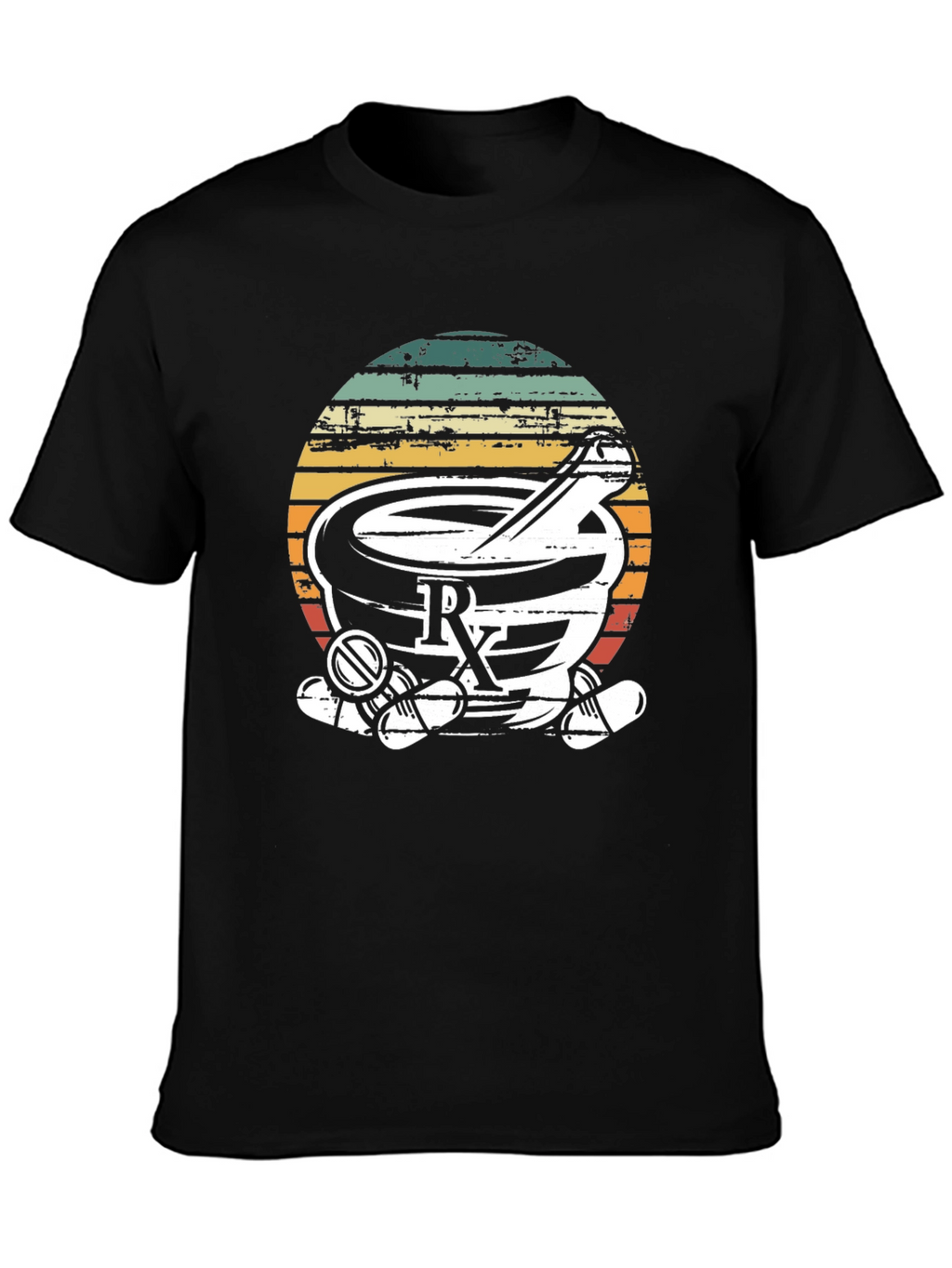 Retro Pharmacy Rx T-Shirt - Black Cotton Blend