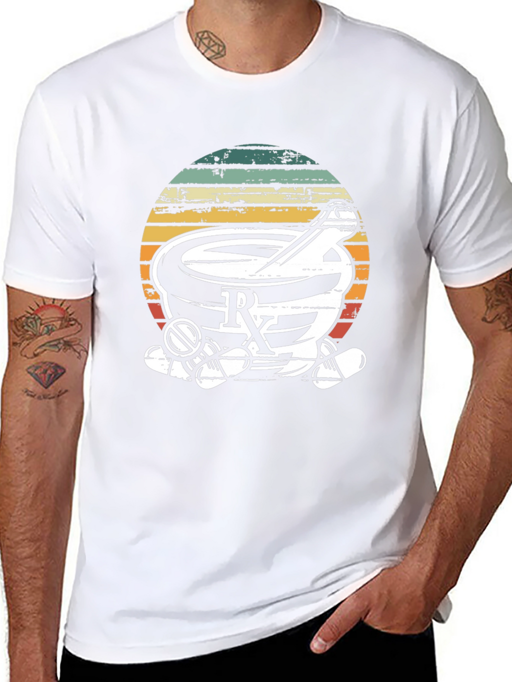 Retro Pharmacy Rx T-Shirt - Black Cotton Blend