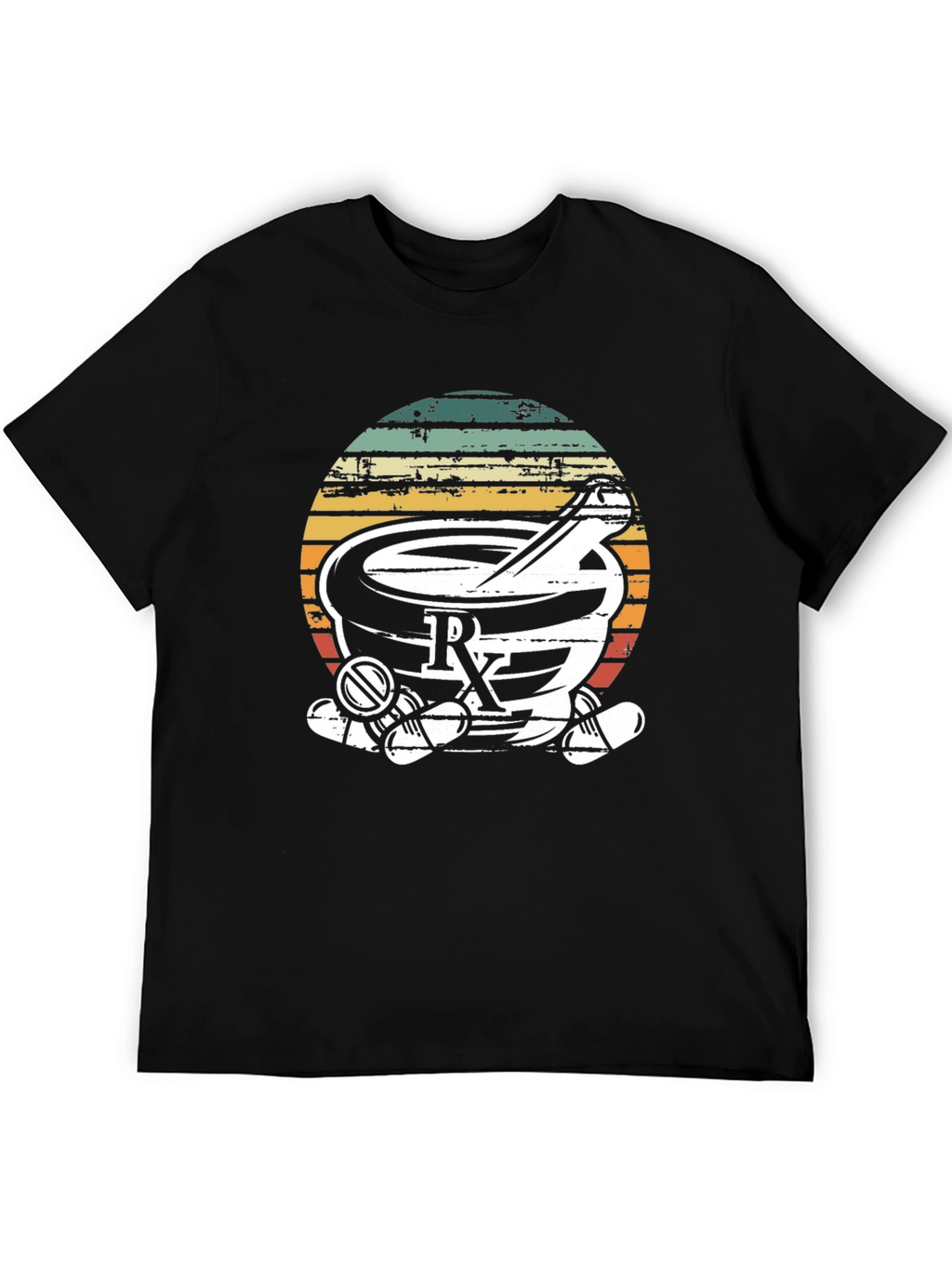 Retro Pharmacy Rx T-Shirt - Black Cotton Blend