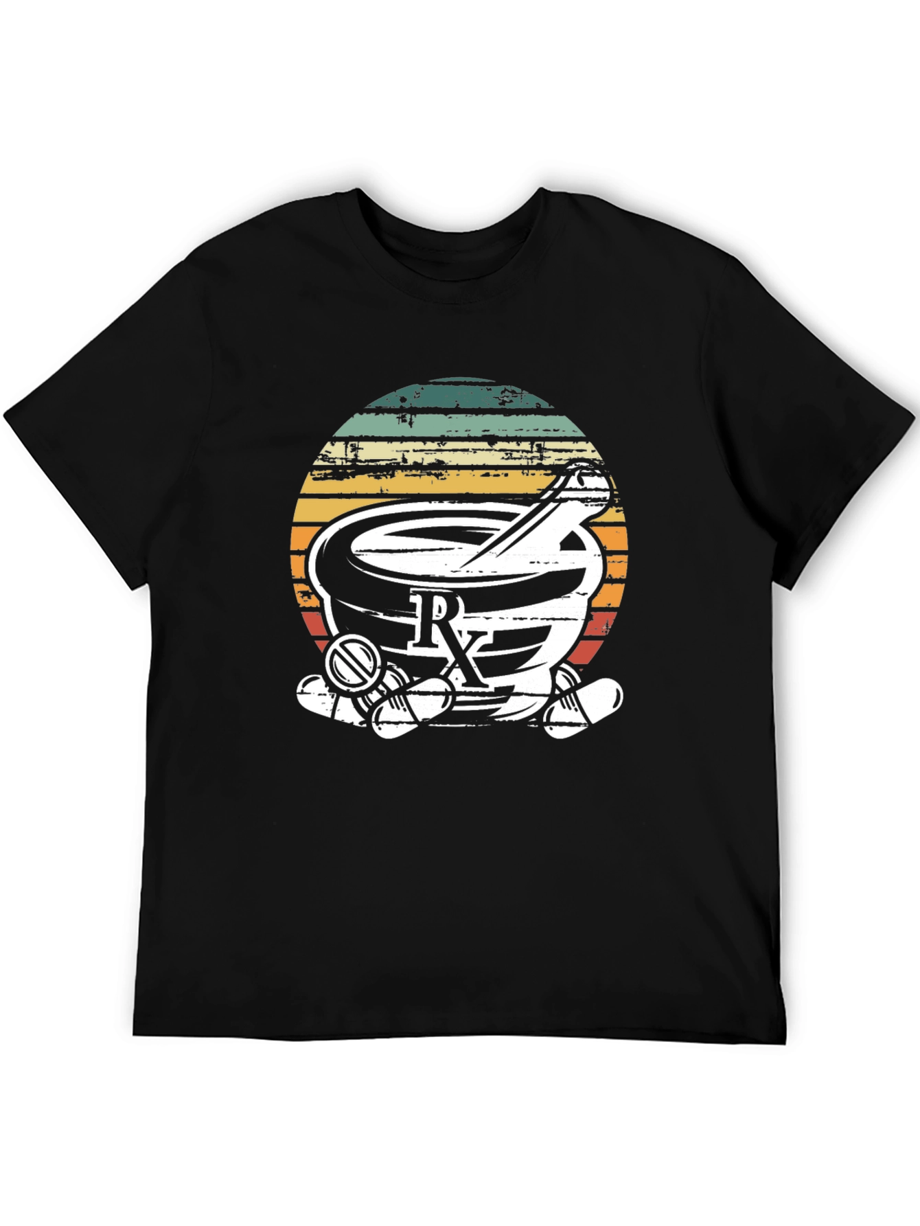 Retro Pharmacy Rx T-Shirt - Black Cotton Blend
