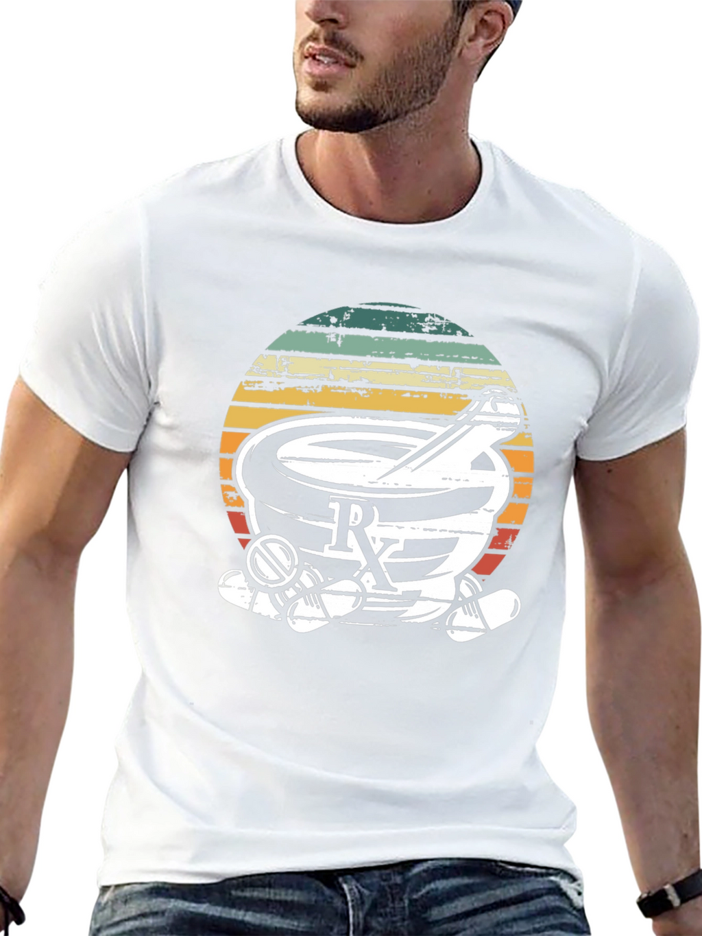 Retro Pharmacy Rx T-Shirt - Black Cotton Blend