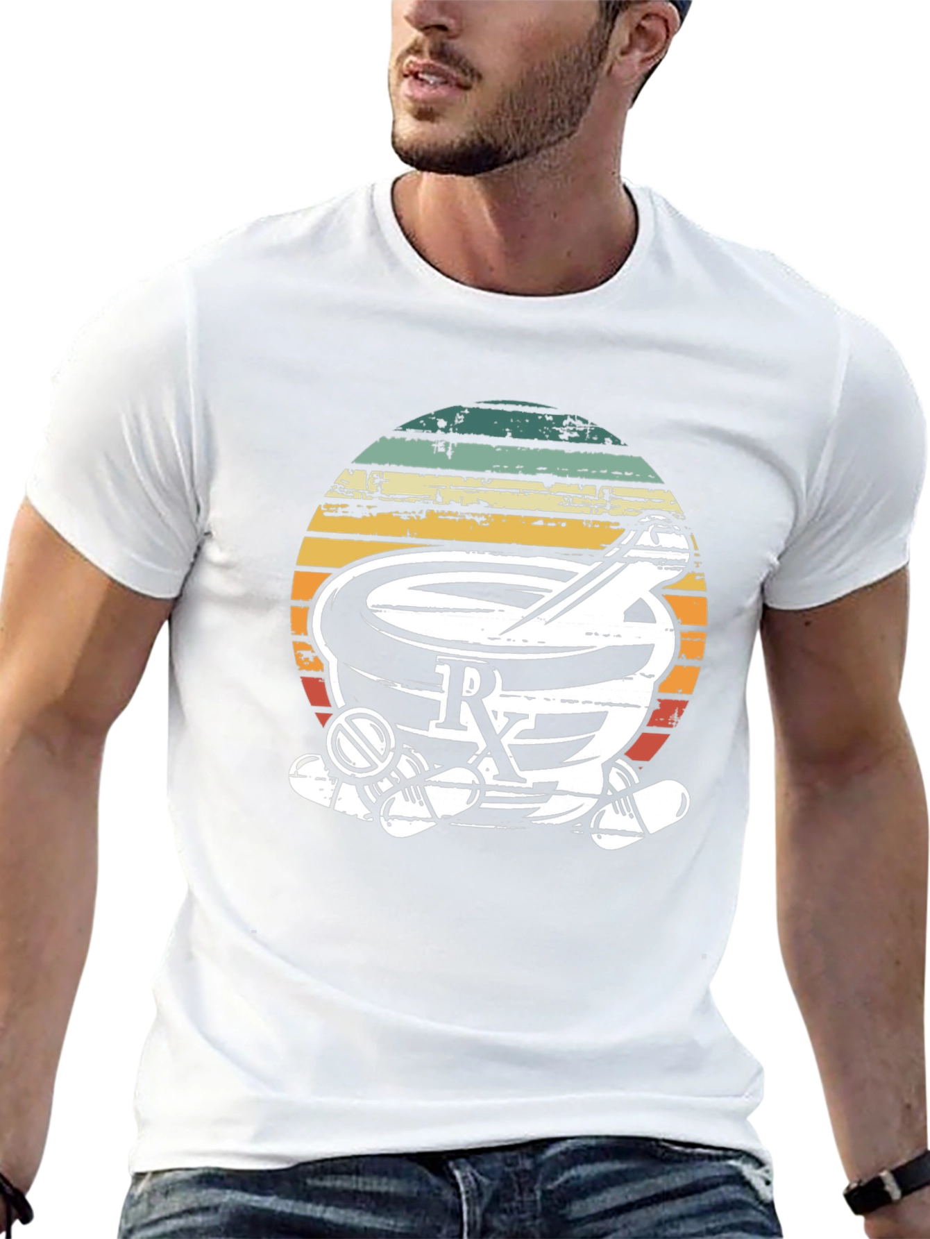 Retro Pharmacy Rx T-Shirt - Black Cotton Blend