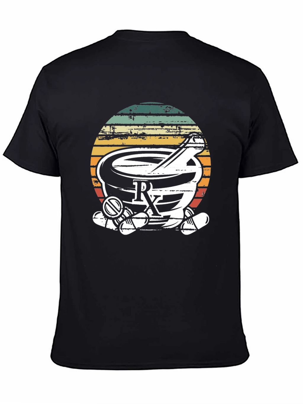 Retro Pharmacy Rx T-Shirt - Black Cotton Blend