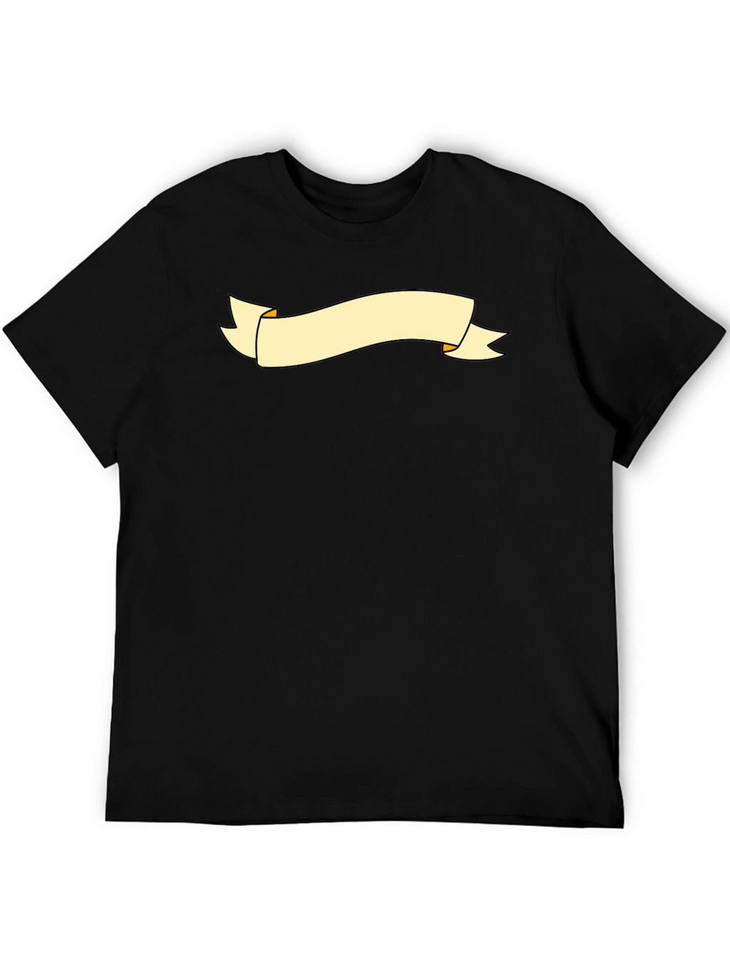 Black Graphic Tee with Banner Design
