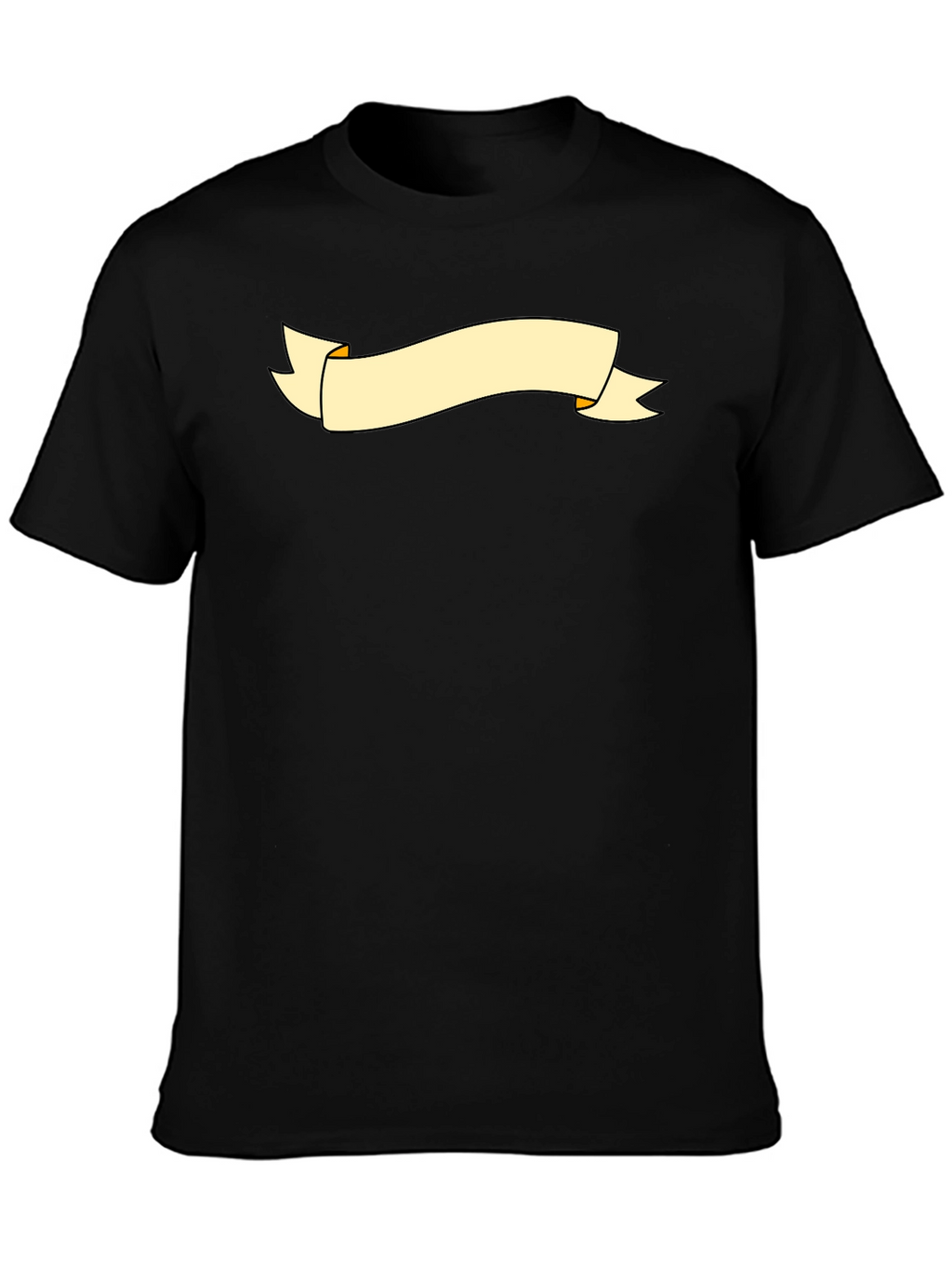 Black Graphic Tee with Banner Design
