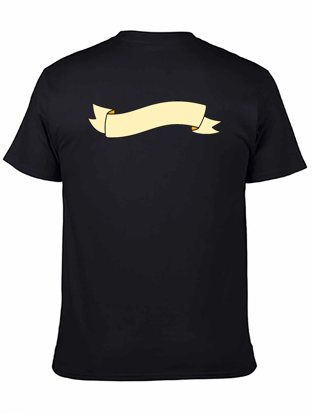 Black Graphic Tee with Banner Design