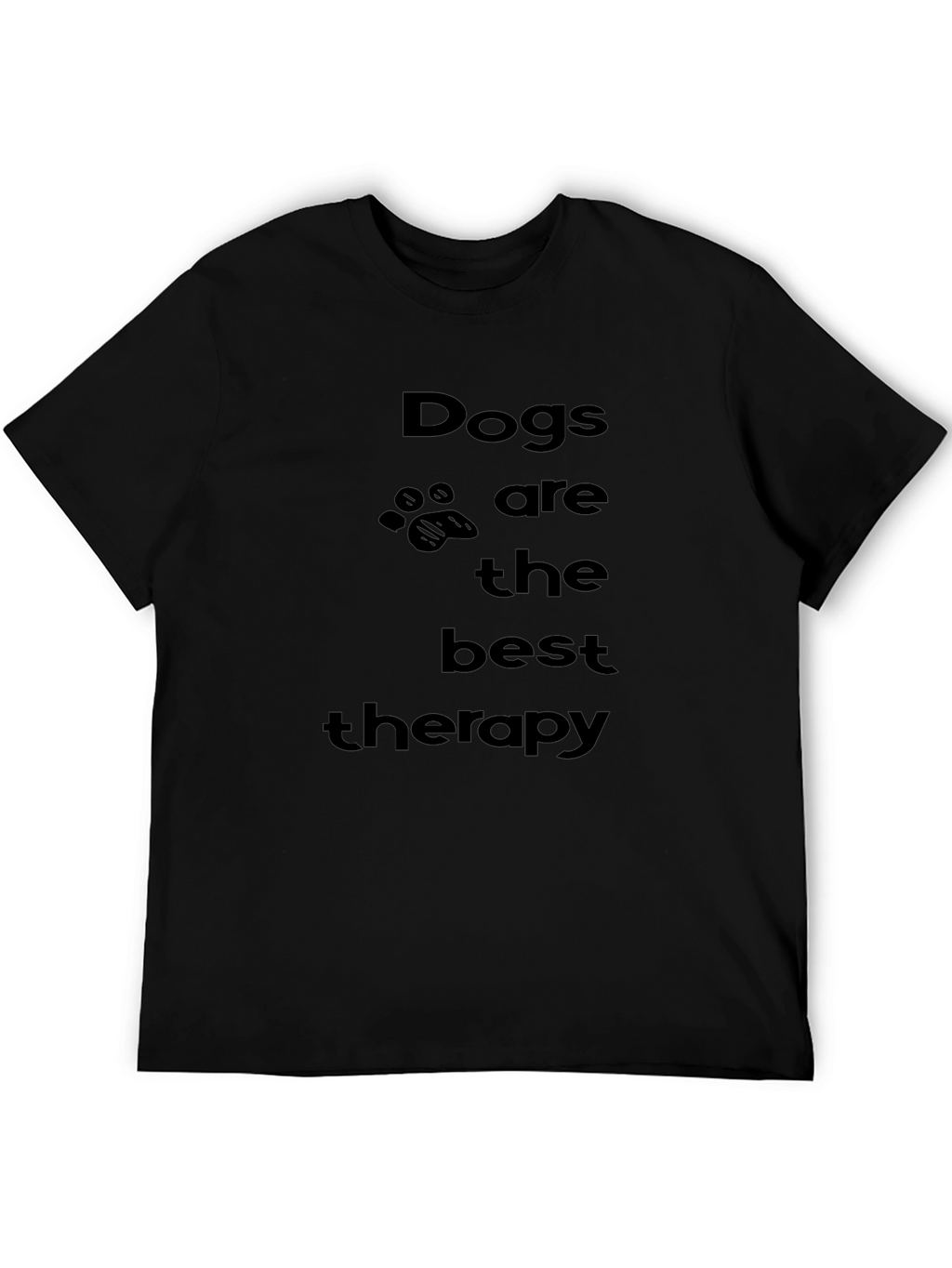 Dogs are the Best Therapy Black T-Shirt