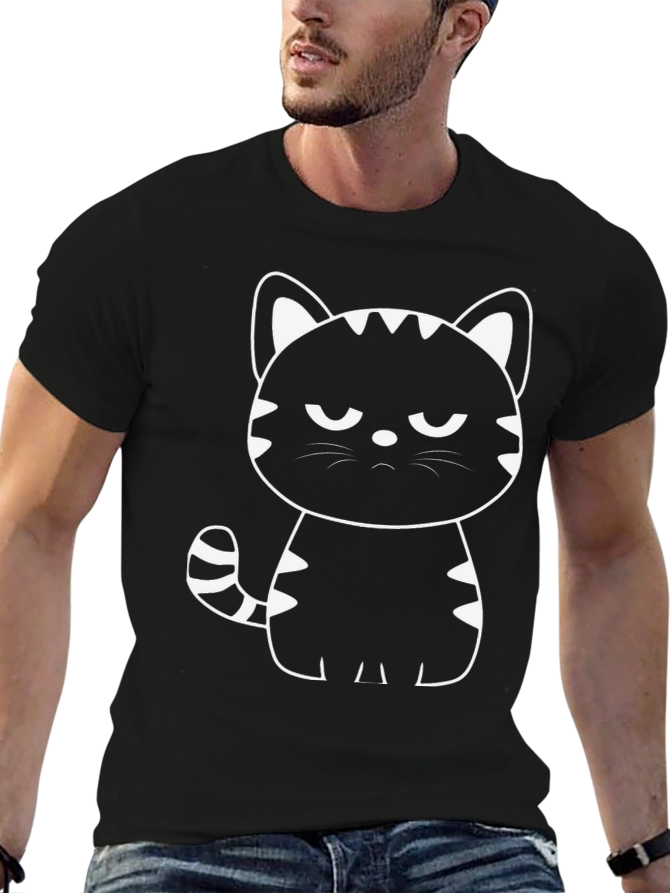 Grumpy Cat Graphic Tee - Mens Black T-Shirt