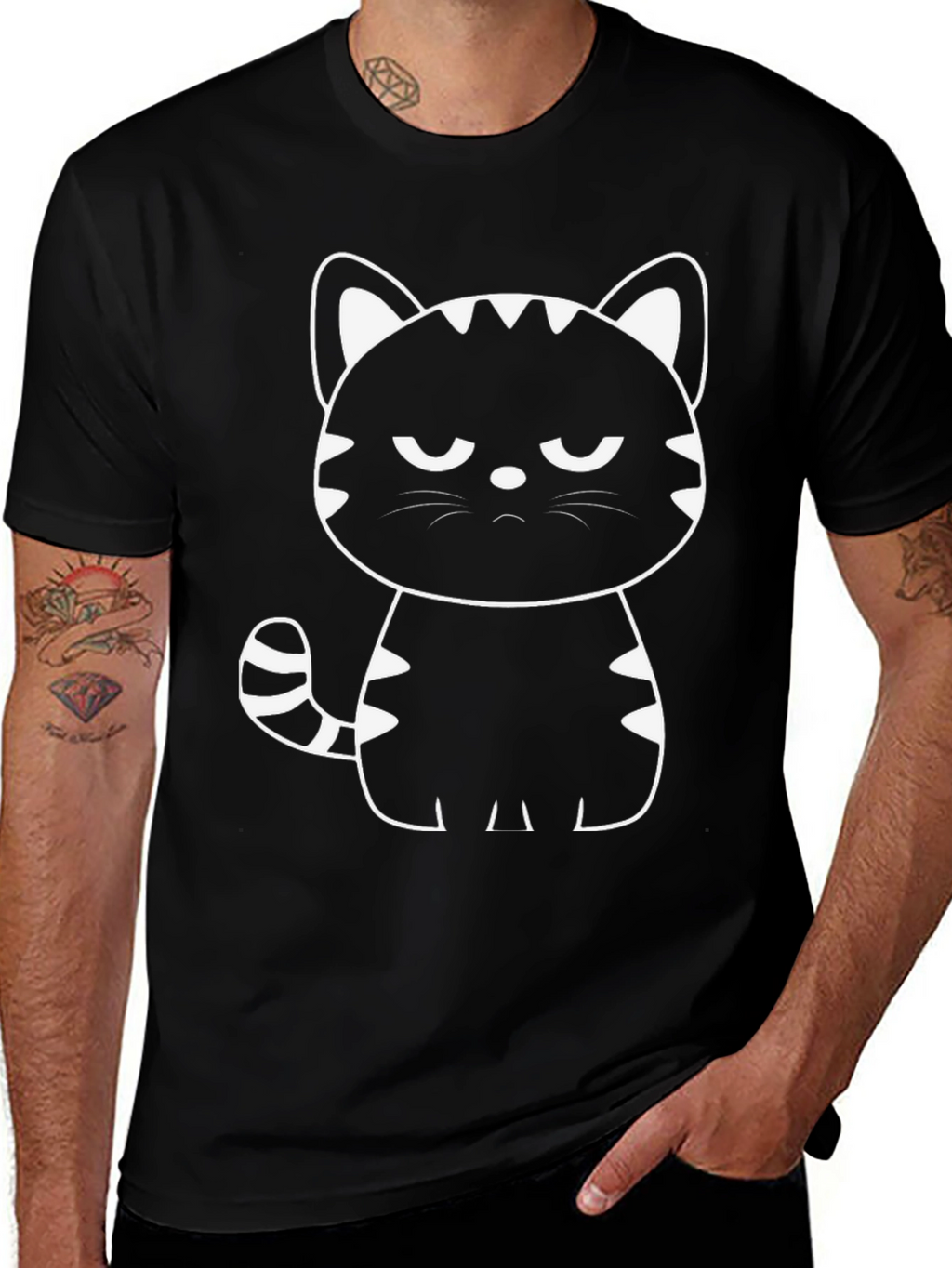 Grumpy Cat Graphic Tee - Mens Black T-Shirt