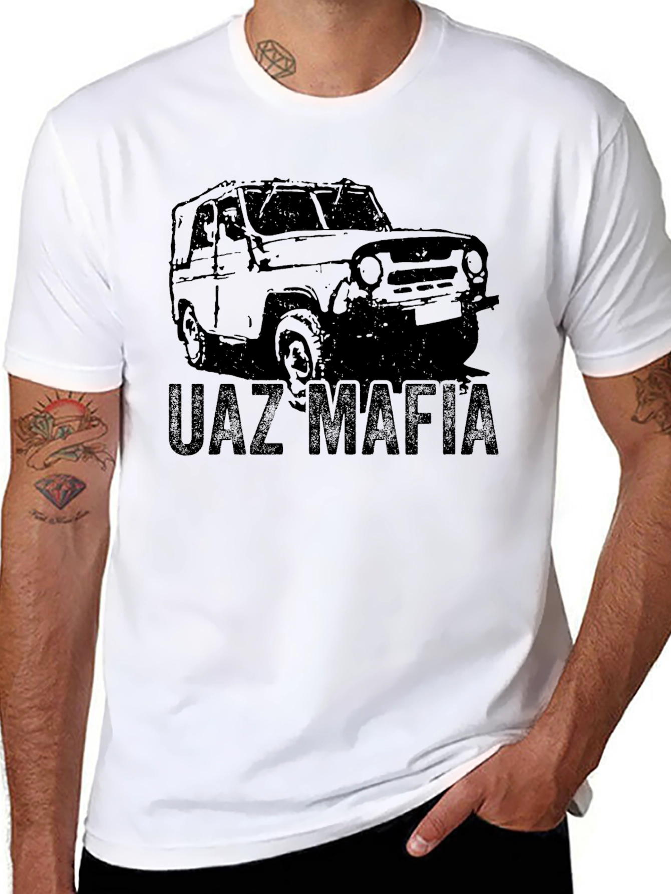 UAZ Mafia Black Graphic Tee