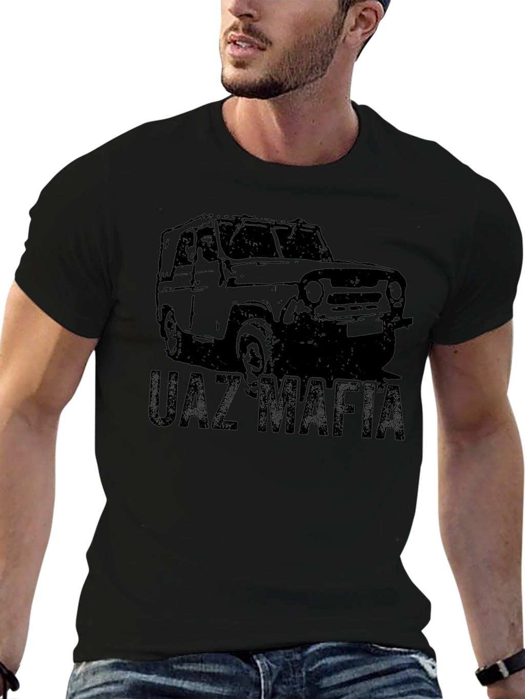 UAZ Mafia Black Graphic Tee