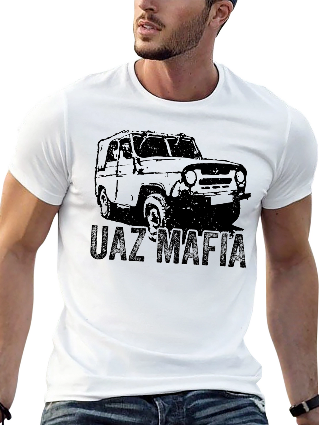 UAZ Mafia Black Graphic Tee