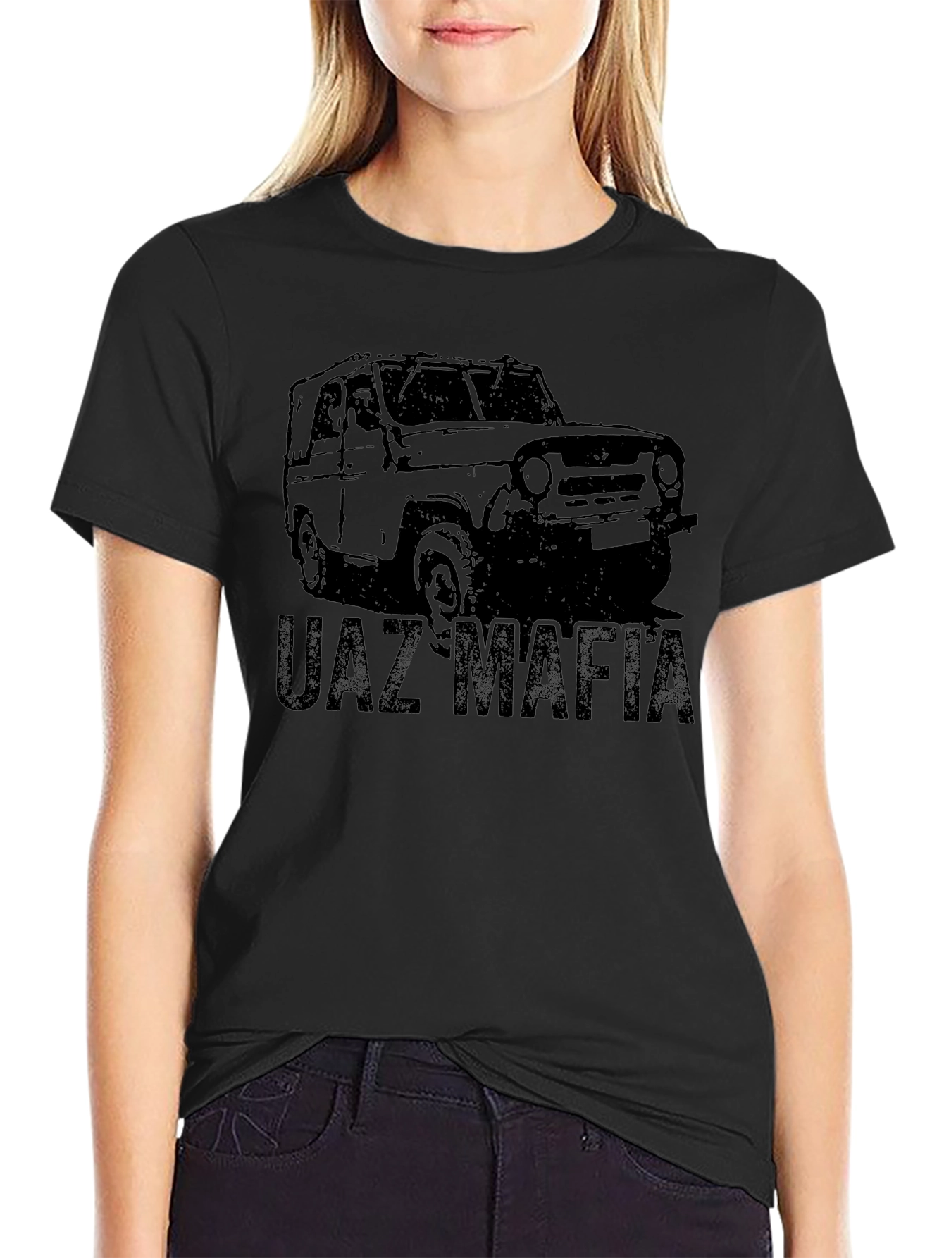 UAZ Mafia Black Graphic Tee