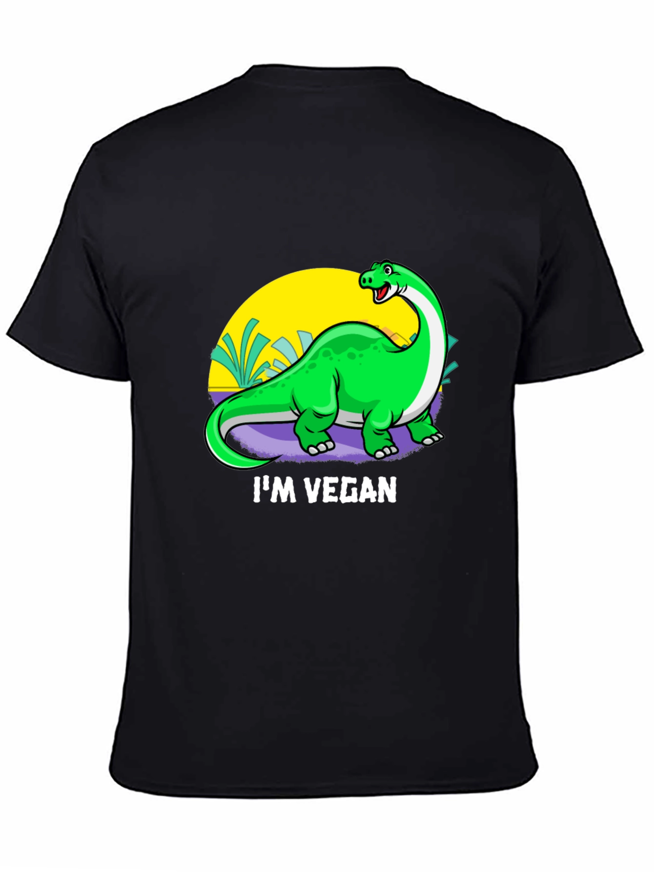Vegan Dinosaur Graphic T-Shirt - Unisex Crew Neck