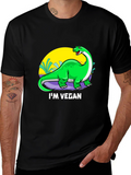Vegan Dinosaur Graphic T-Shirt - Unisex Crew Neck