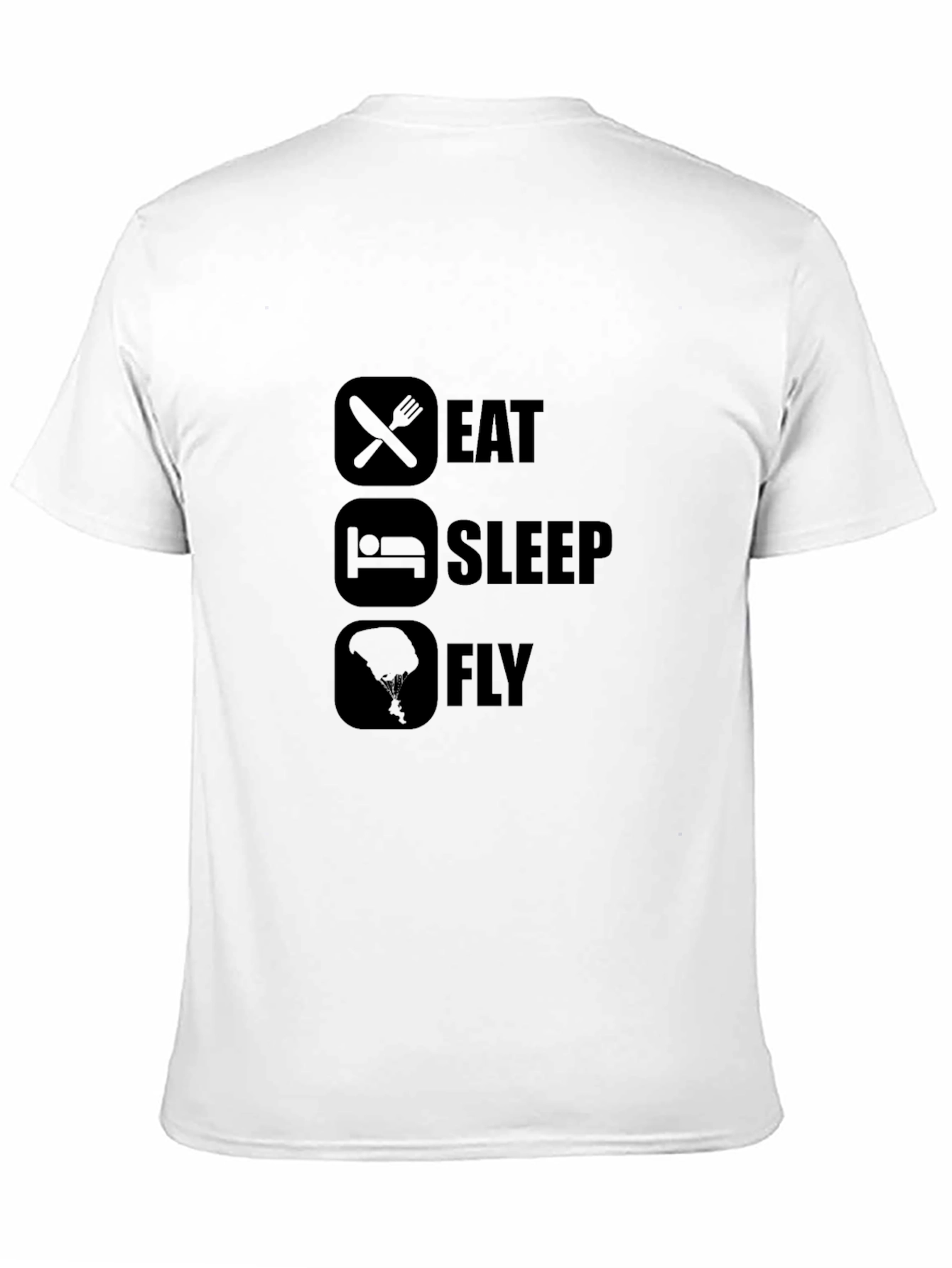 Eat Sleep Fly Graphic Tee - Black Cotton Casual T-Shirt