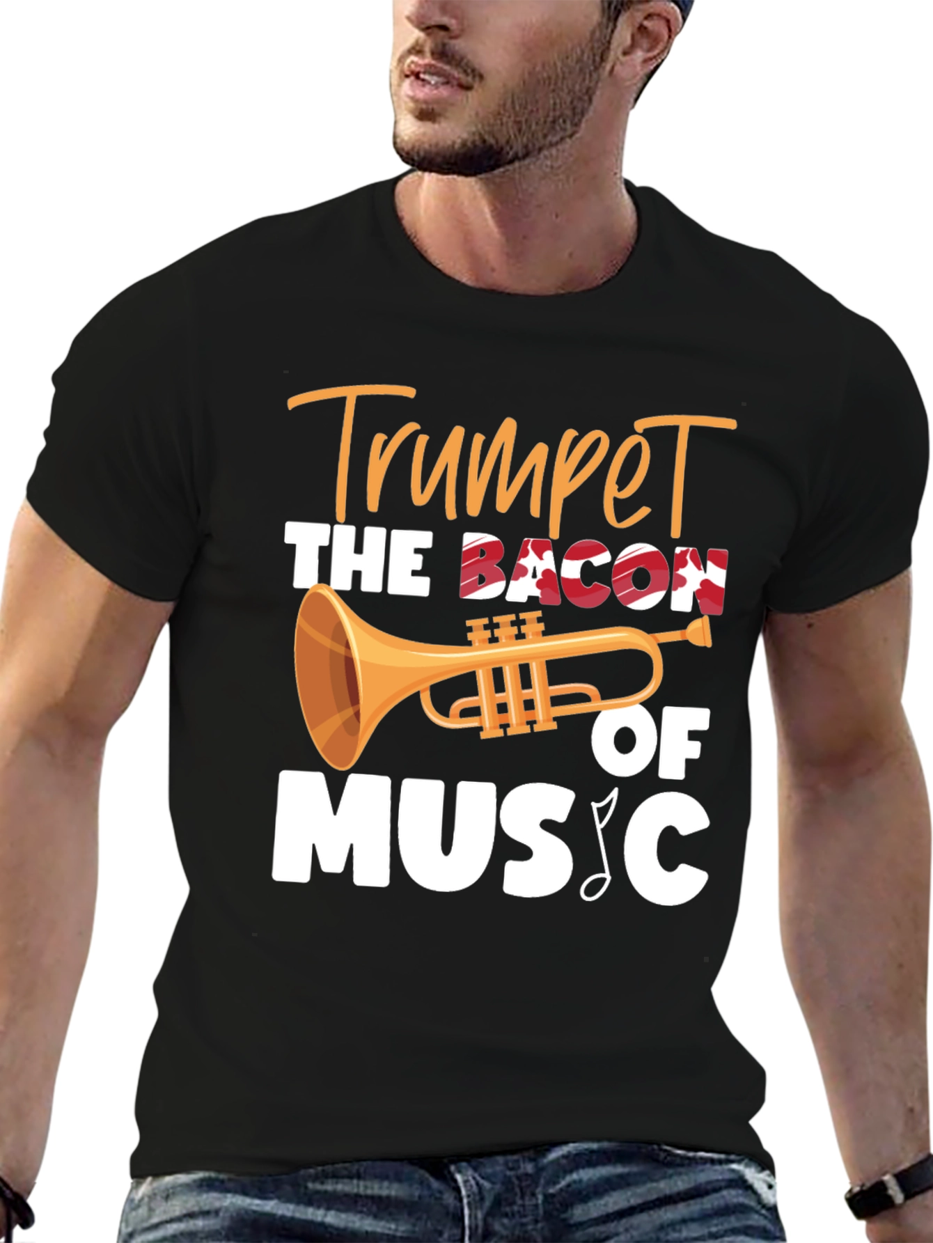 Trumpet Bacon of Music T-Shirt