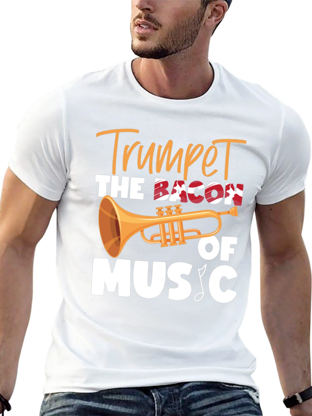 Trumpet Bacon of Music T-Shirt