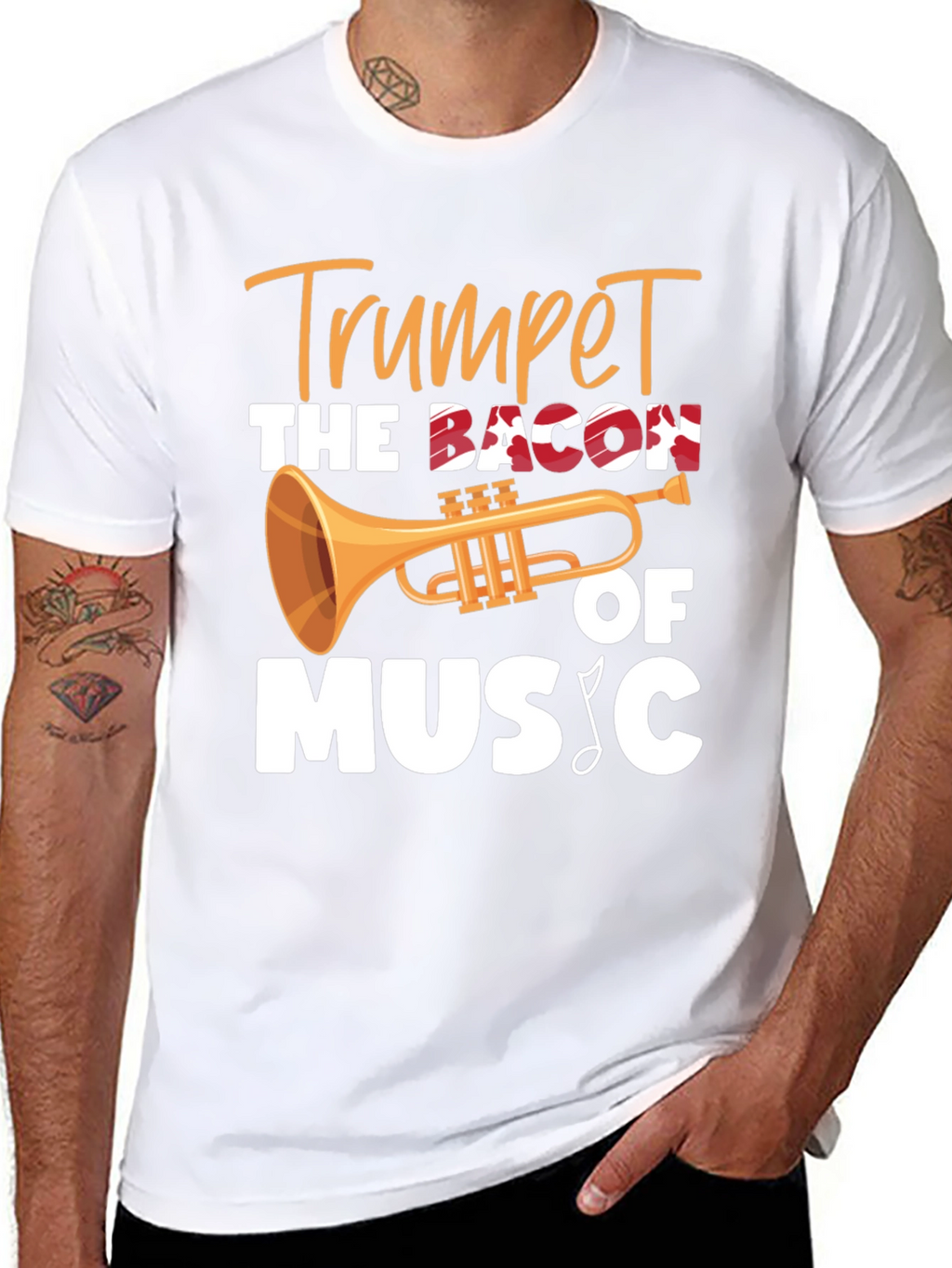 Trumpet Bacon of Music T-Shirt