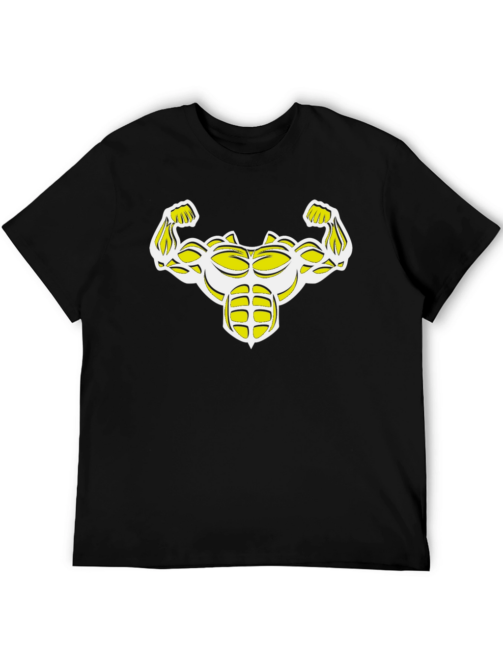 Muscle Bodybuilder Graphic Print Black T-Shirt