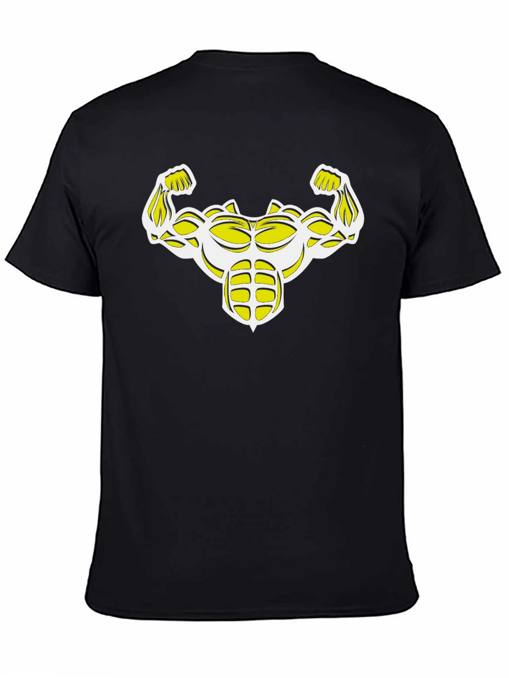 Muscle Bodybuilder Graphic Print Black T-Shirt