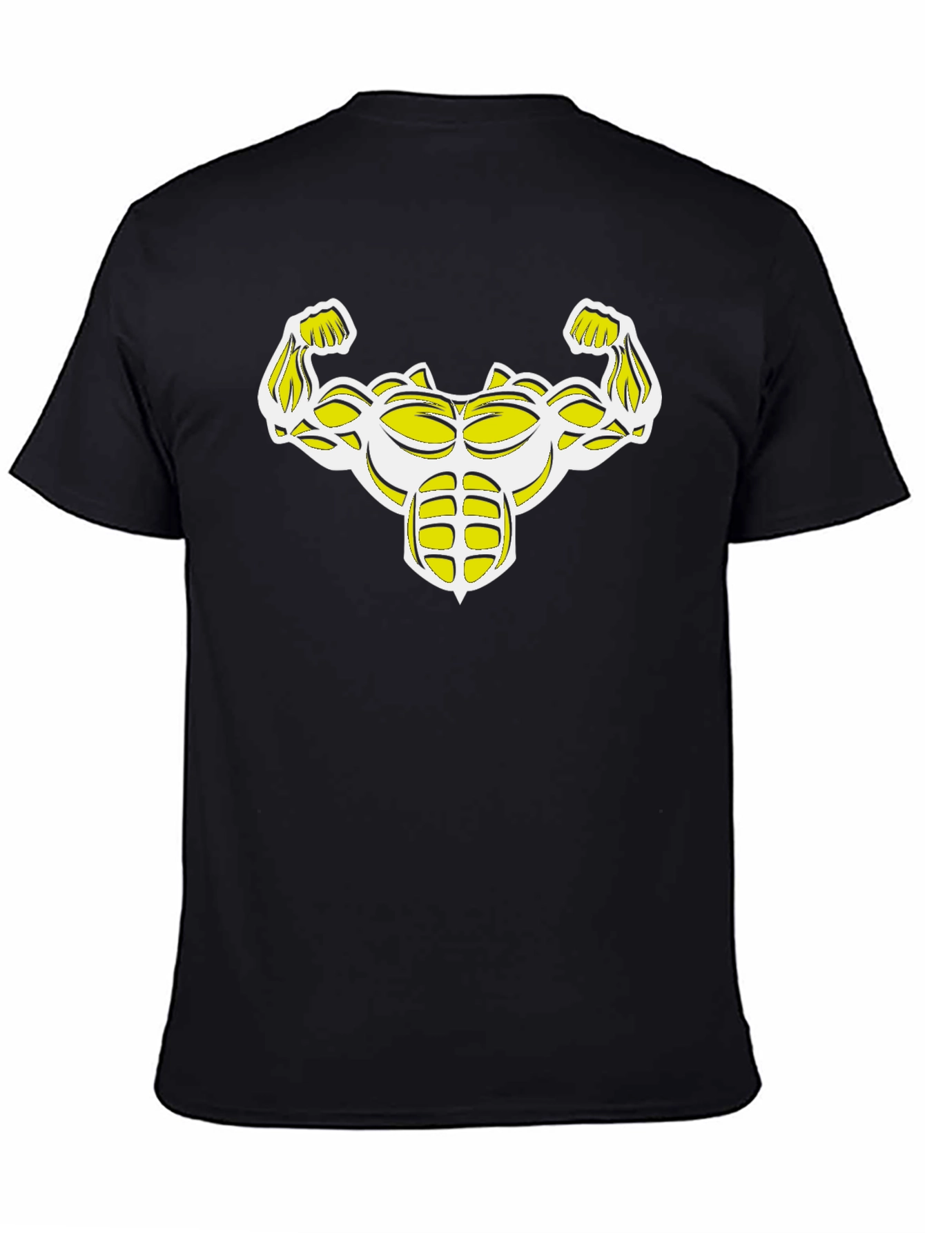 Muscle Bodybuilder Graphic Print Black T-Shirt