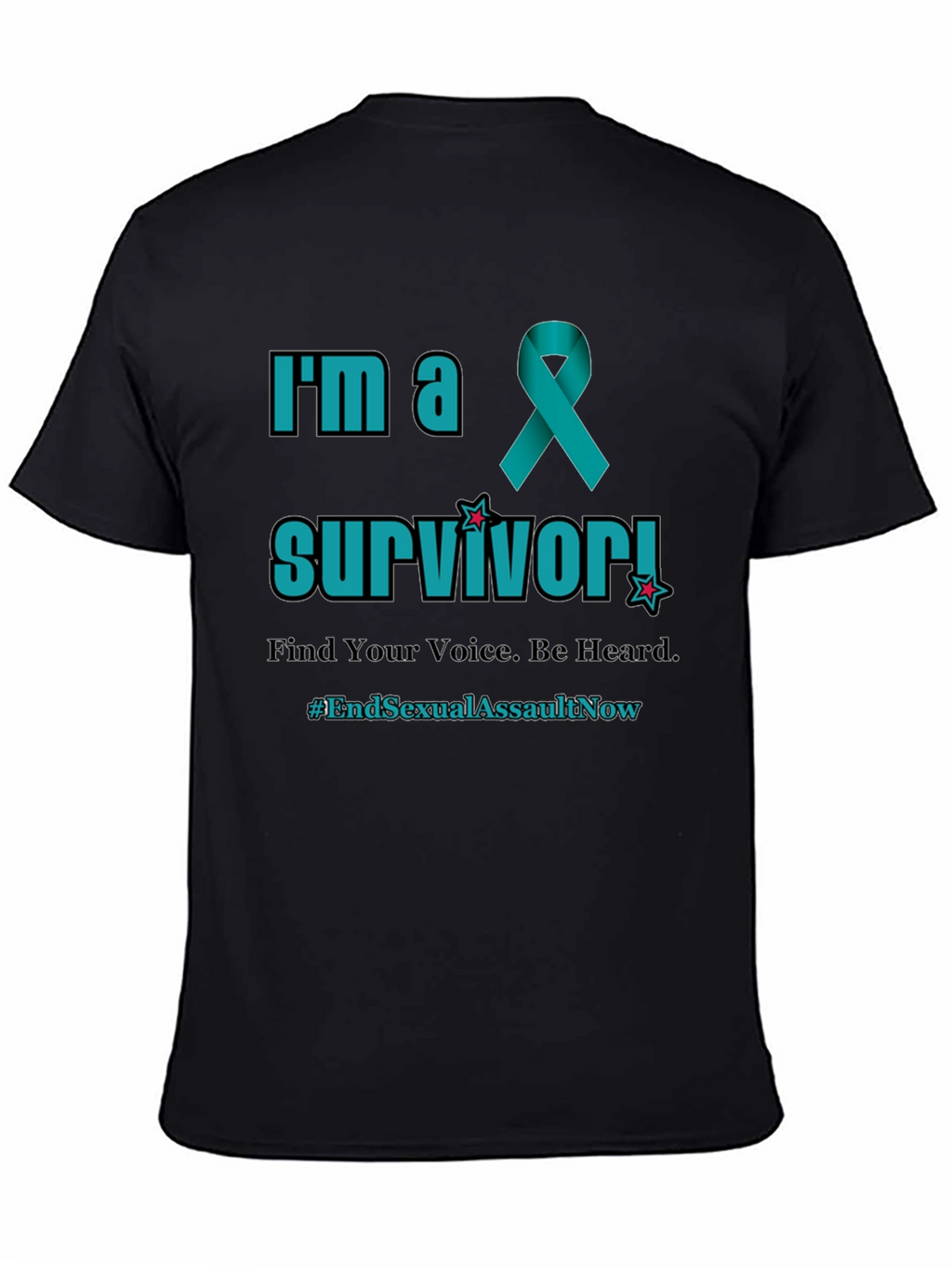 Teal Ribbon Survivor T-Shirt: End Sexual Assault Now