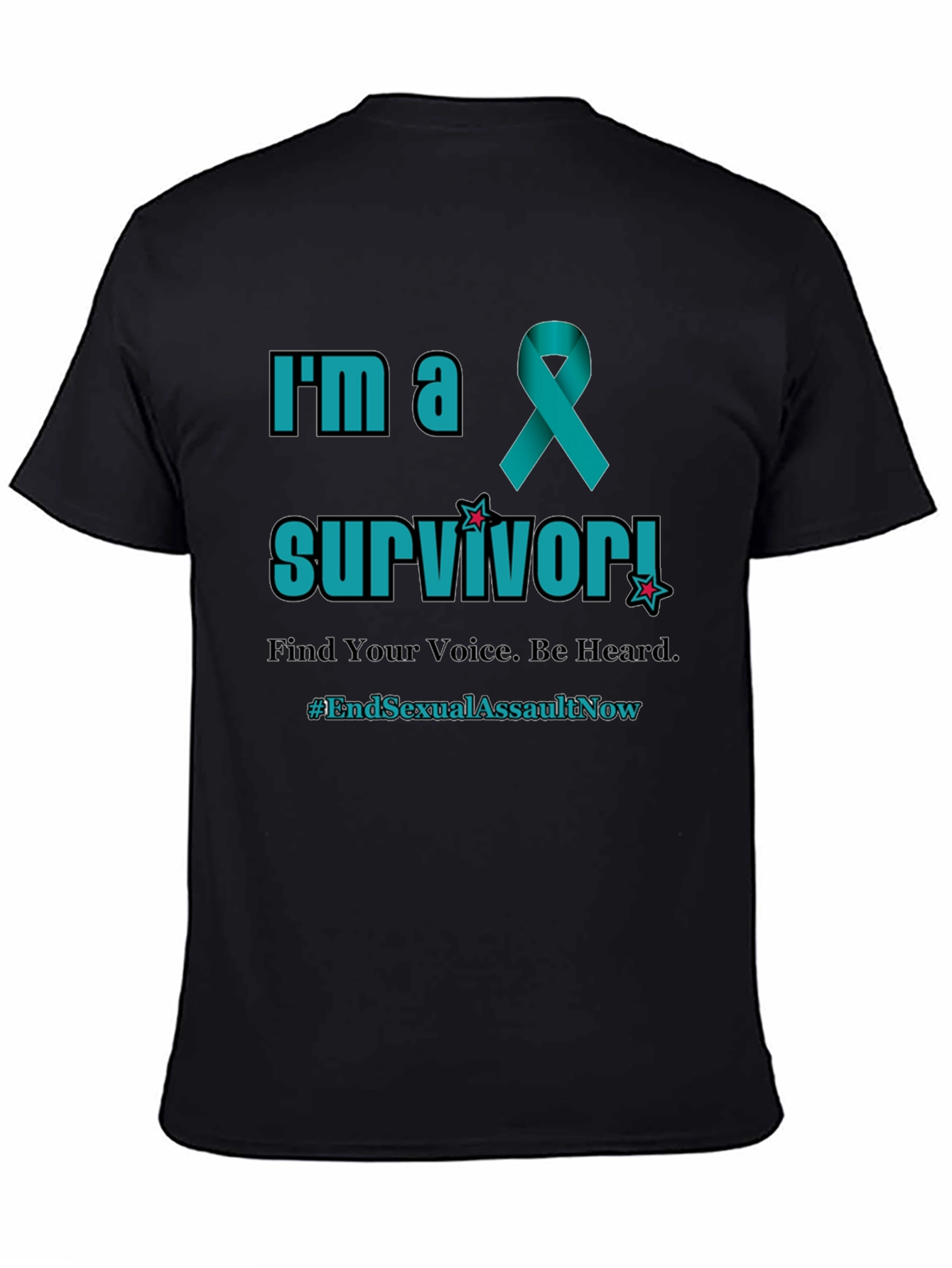 Teal Ribbon Survivor T-Shirt: End Sexual Assault Now