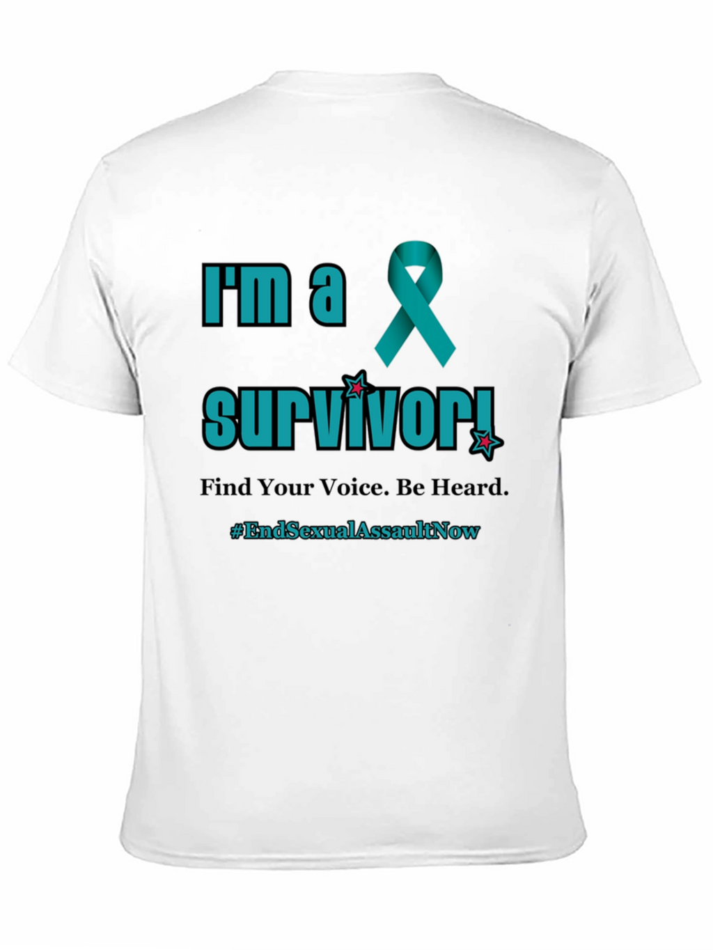 Teal Ribbon Survivor T-Shirt: End Sexual Assault Now