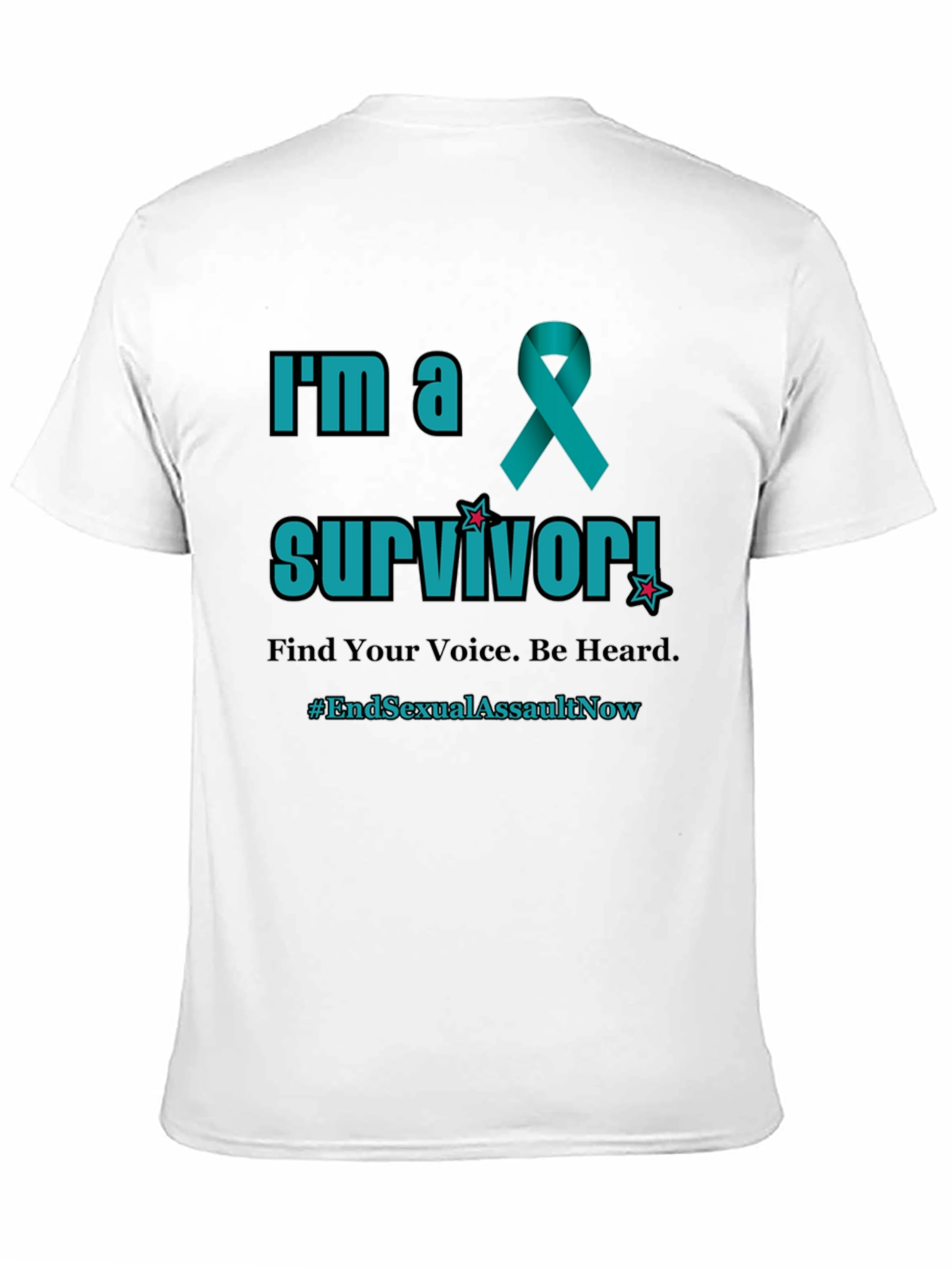Teal Ribbon Survivor T-Shirt: End Sexual Assault Now