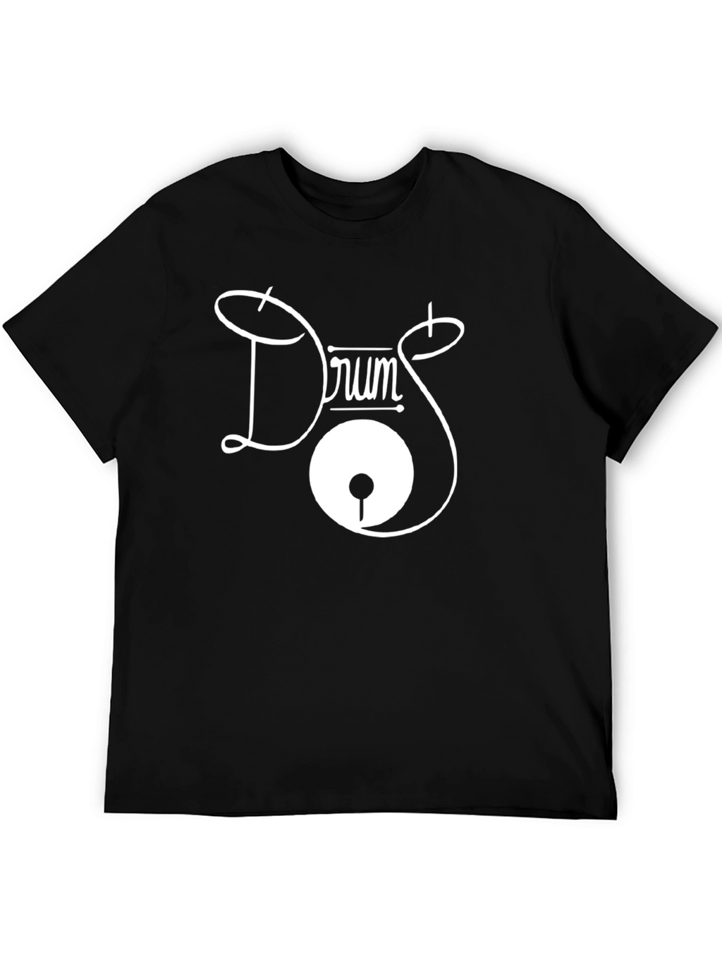 Drum Kit Graphic Tee - Black Cotton T-Shirt