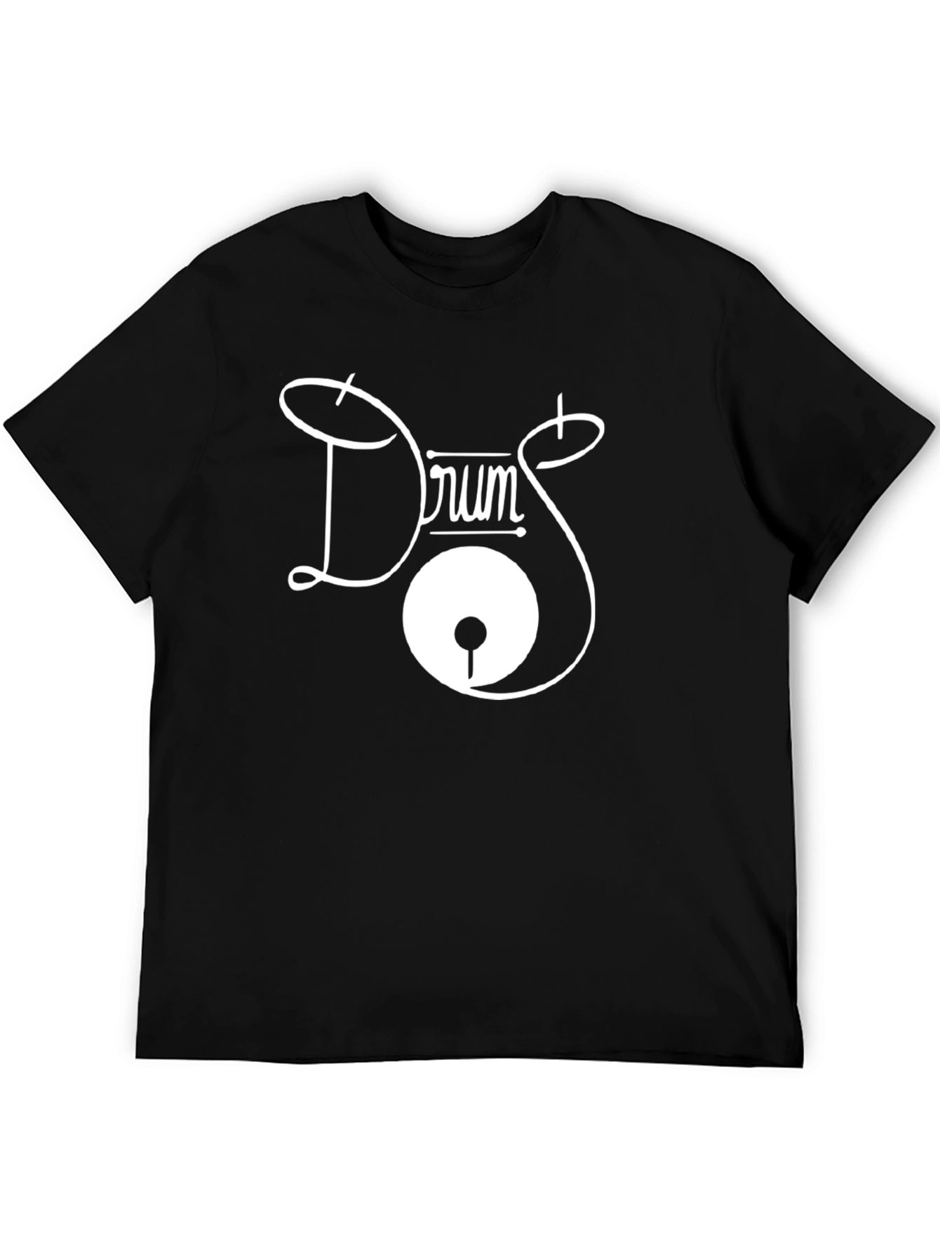 Drum Kit Graphic Tee - Black Cotton T-Shirt