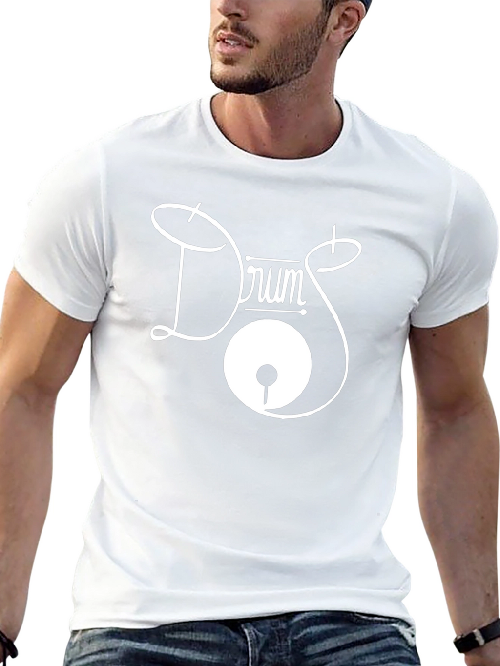 Drum Kit Graphic Tee - Black Cotton T-Shirt