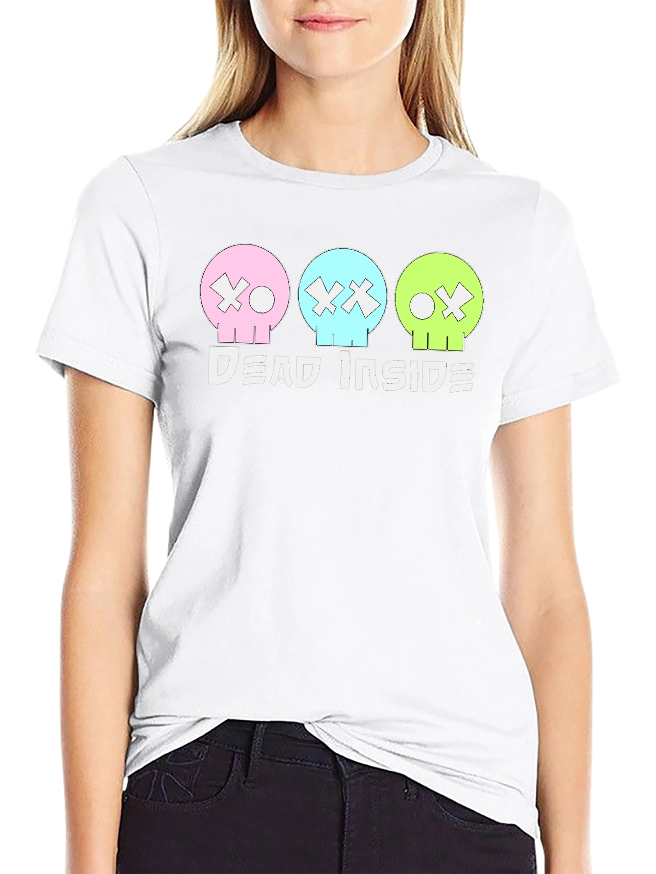 Dead Inside T-Shirt: Pastel Skulls Trendy Graphic Tee