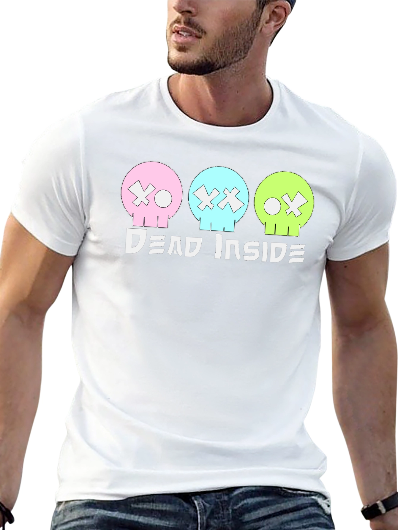 Dead Inside T-Shirt: Pastel Skulls Trendy Graphic Tee