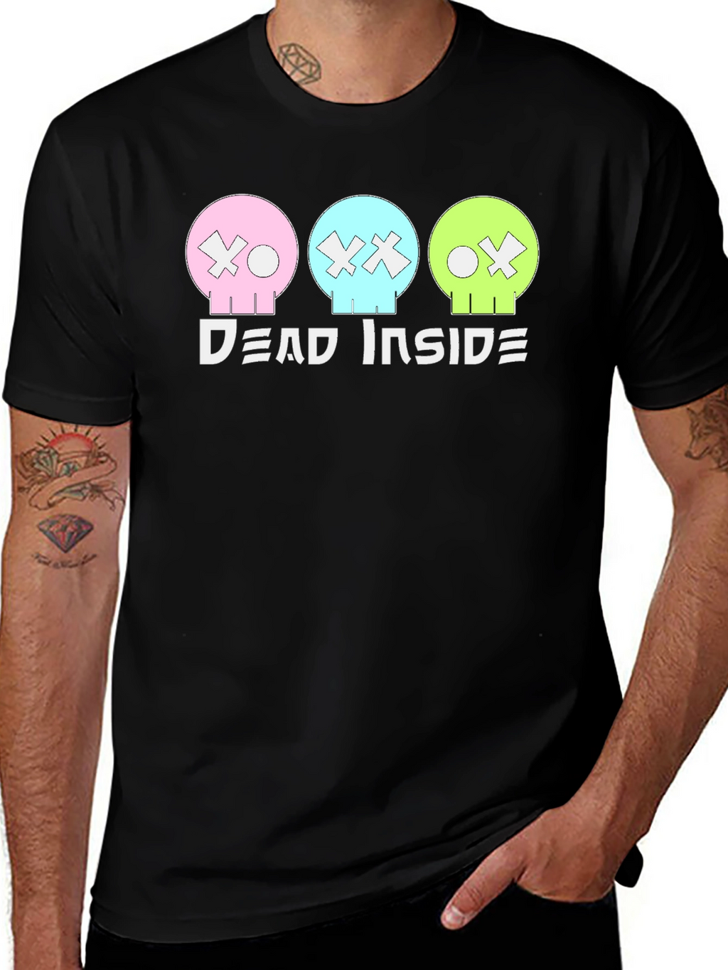 Dead Inside T-Shirt: Pastel Skulls Trendy Graphic Tee
