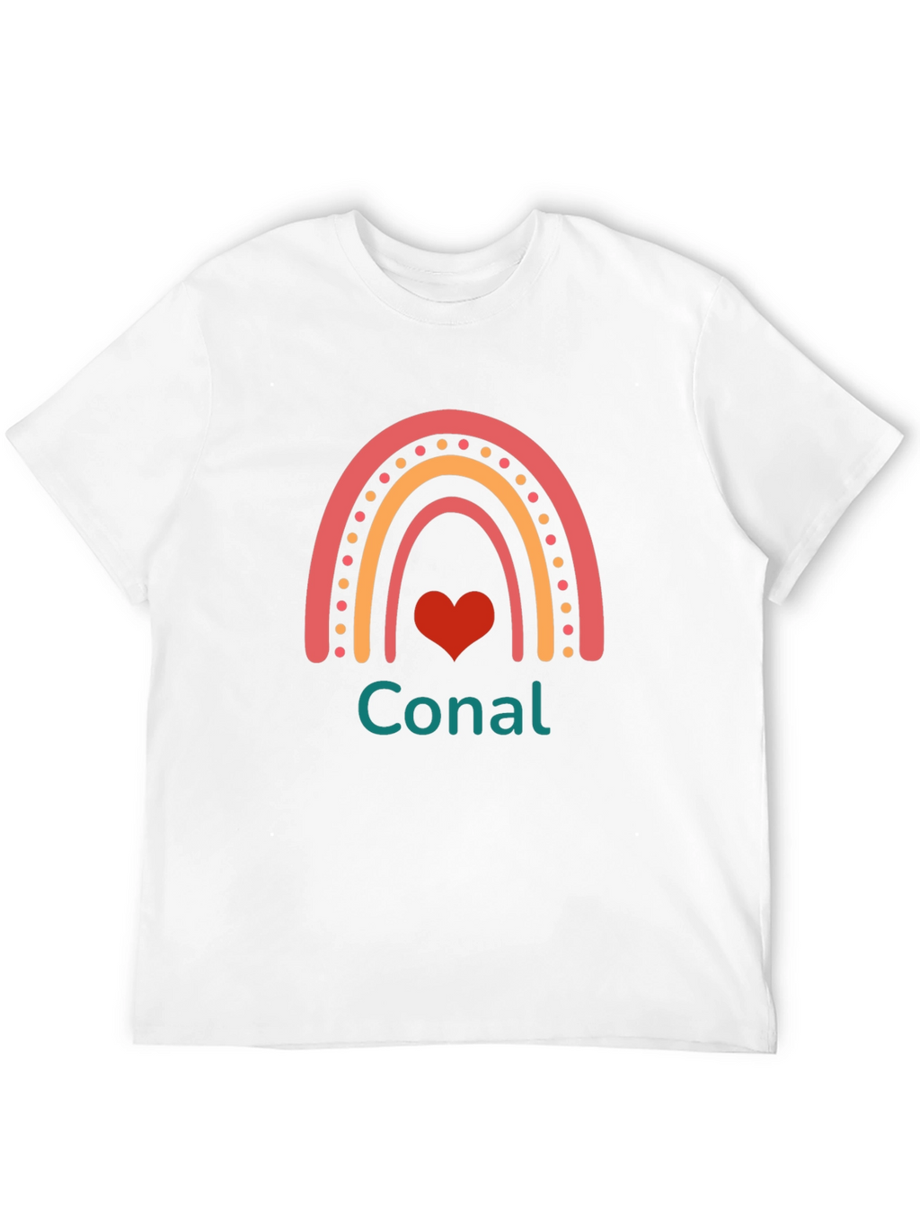 Rainbow Heart Conal Black T-Shirt
