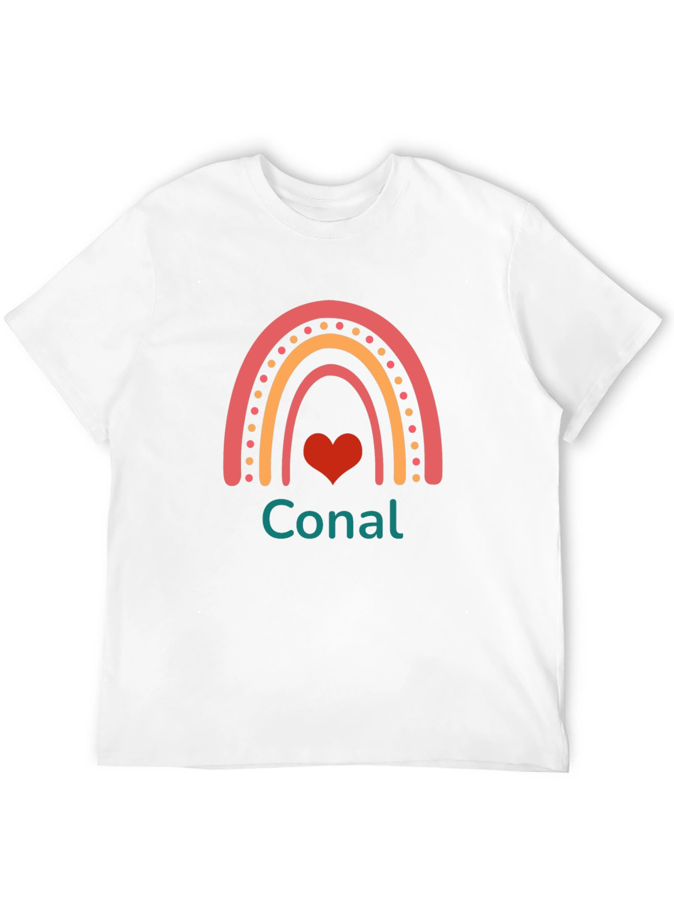 Rainbow Heart Conal Black T-Shirt