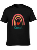 Rainbow Heart Conal Black T-Shirt