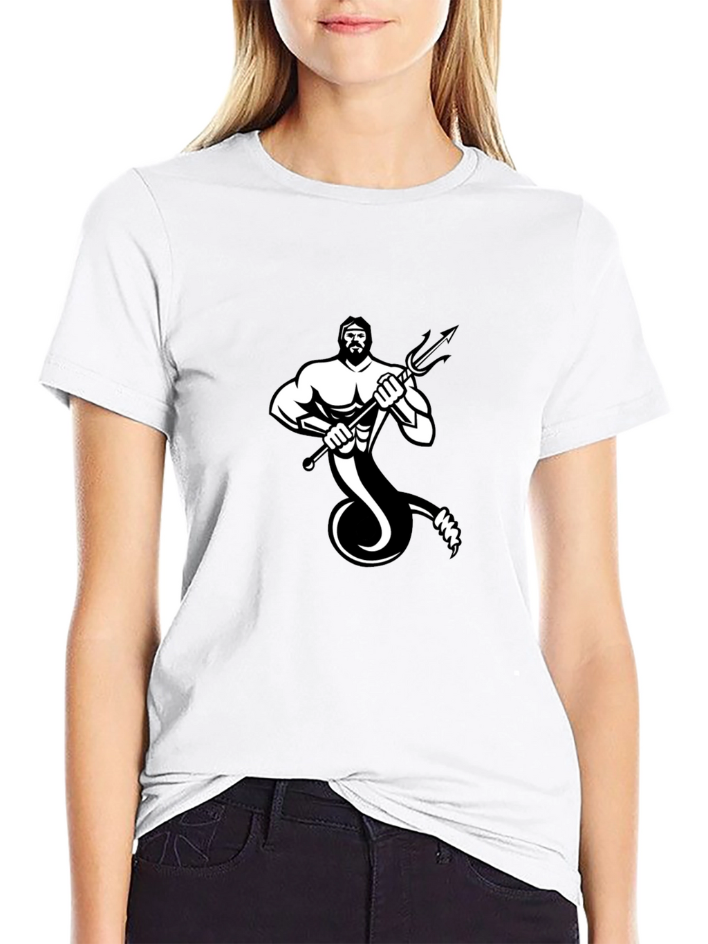 Neptune Graphic Tee - Black Cotton Blend