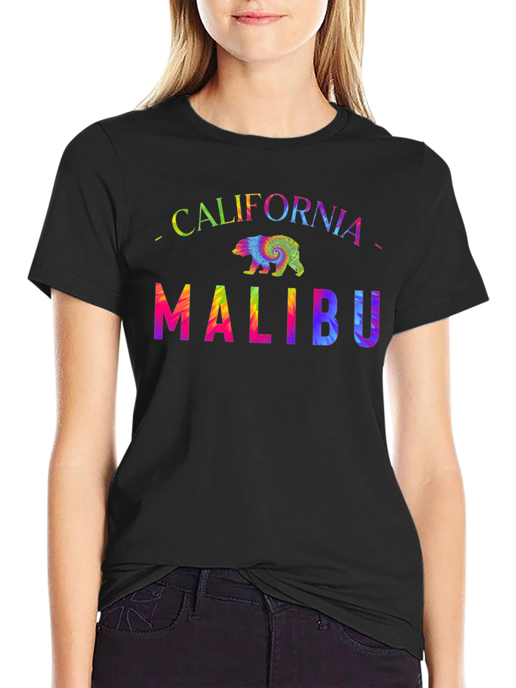 California Malibu Rainbow Bear Graphic Tee