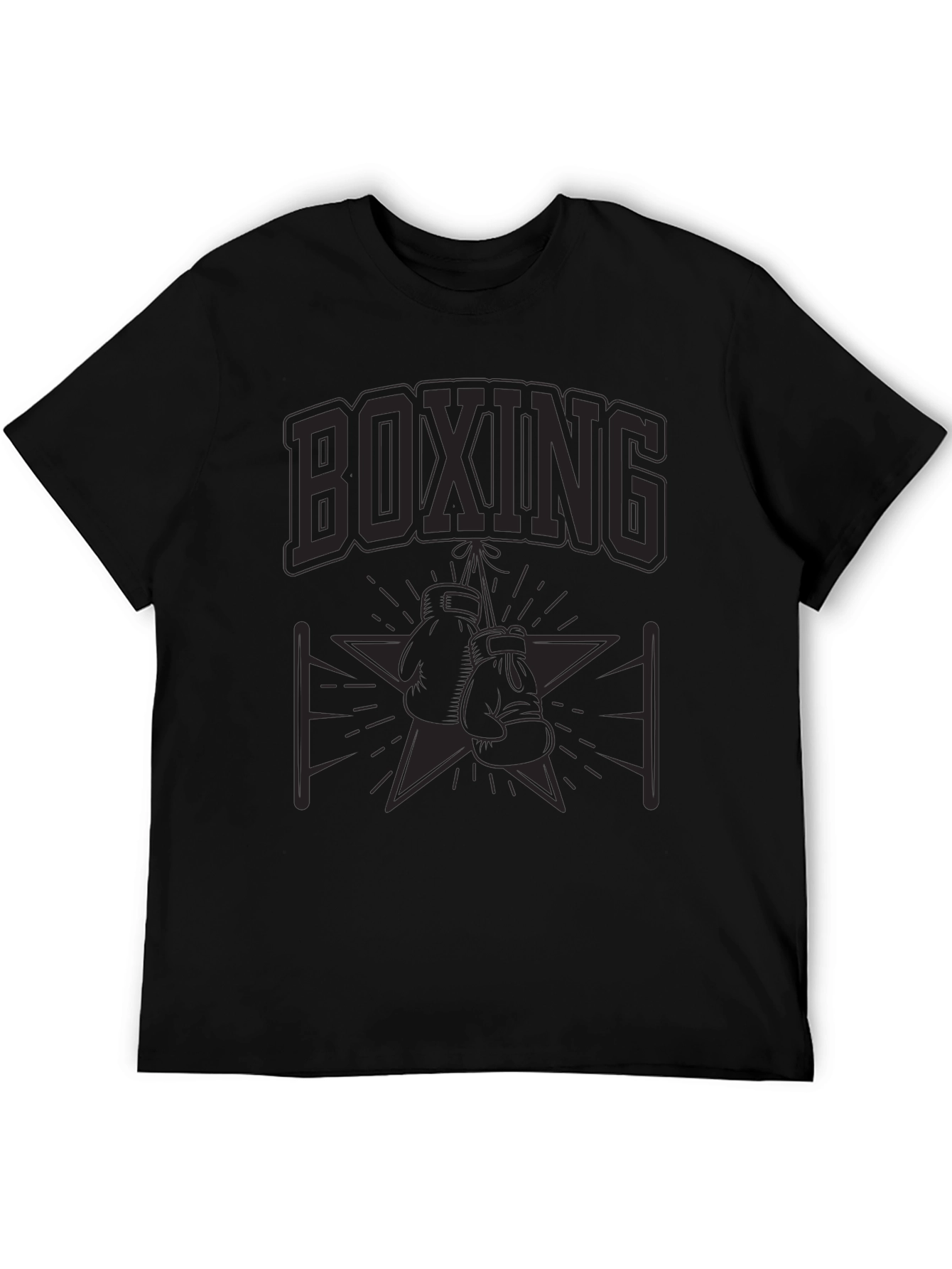 Boxing Graphic Tee - Black Cotton T-Shirt