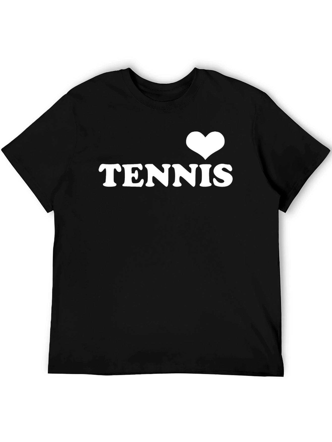 I Heart Tennis Graphic Tee - Black Cotton T-Shirt
