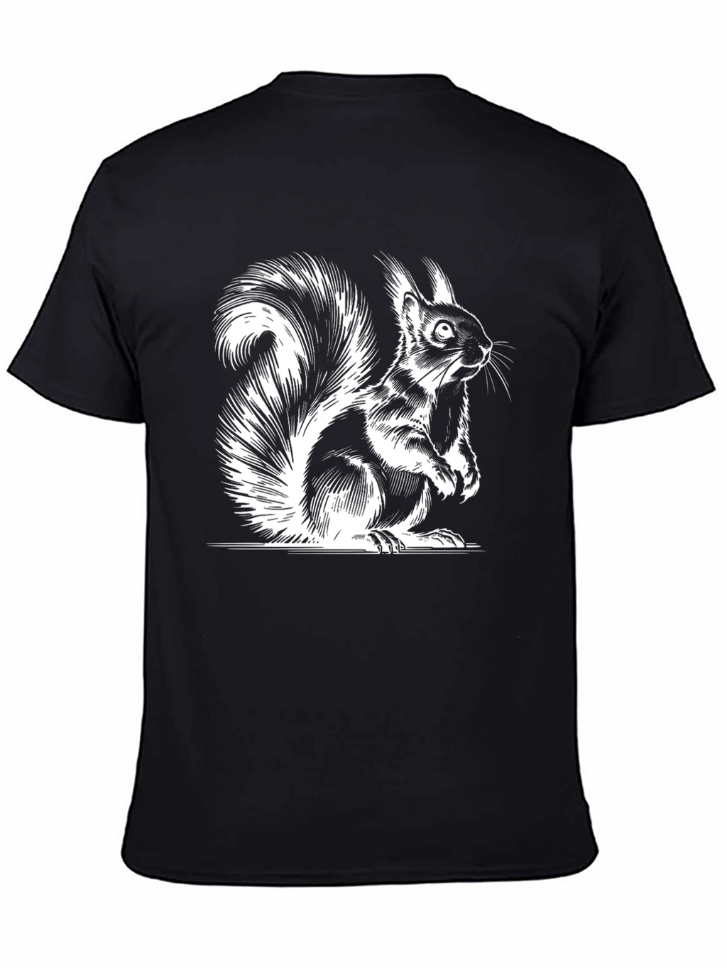 Squirrel Graphic Tee - Black Cotton T-Shirt