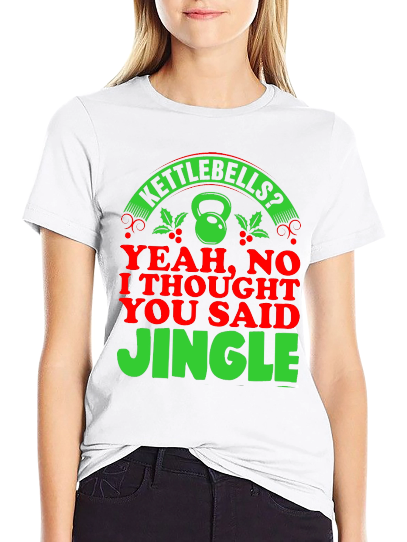 Kettlebells? Jingle! Christmas Gym Humor T-Shirt