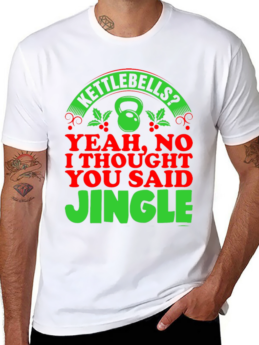 Kettlebells? Jingle! Christmas Gym Humor T-Shirt