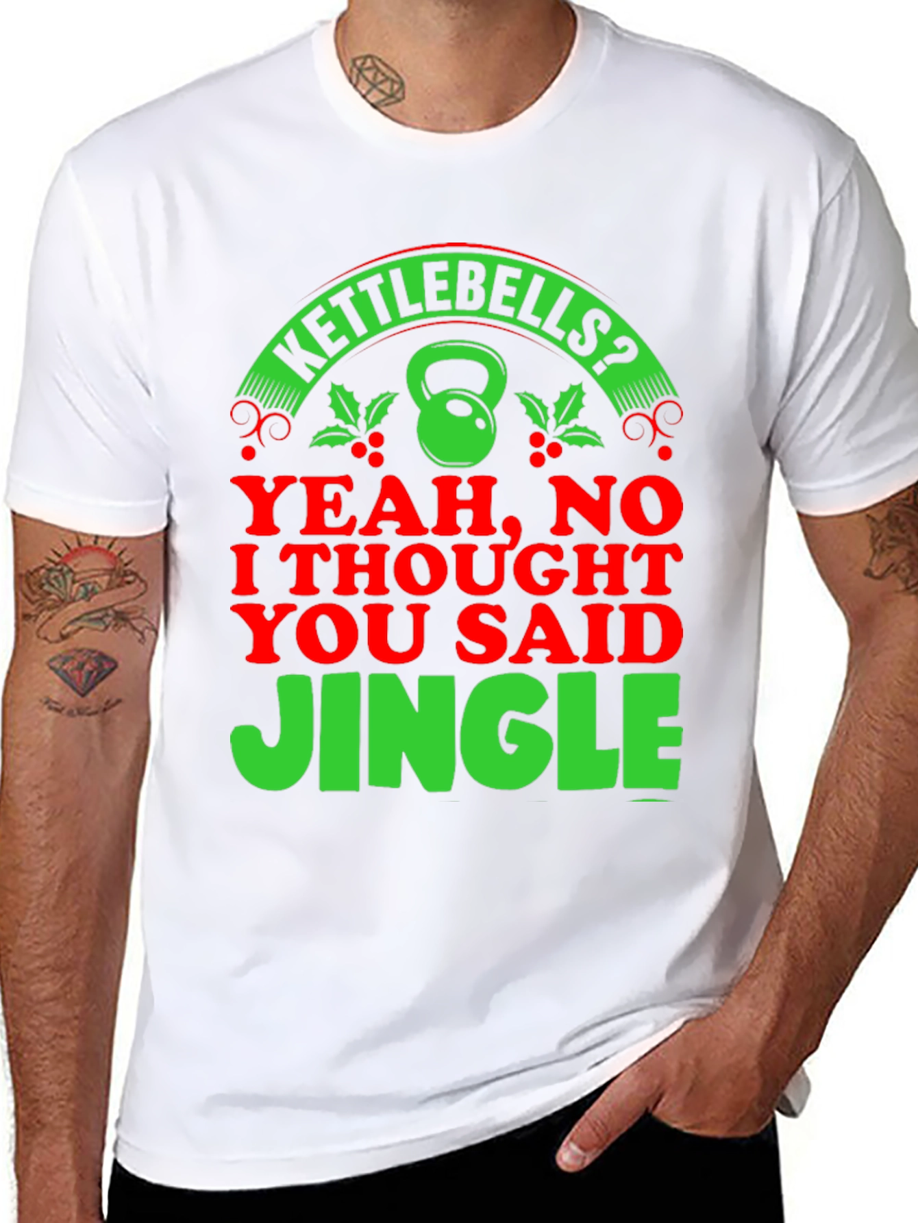 Kettlebells? Jingle! Christmas Gym Humor T-Shirt