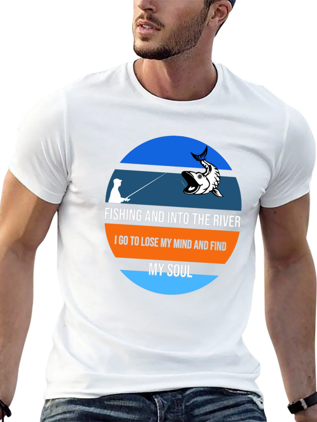 Fishing River Mind Soul Graphic T-Shirt