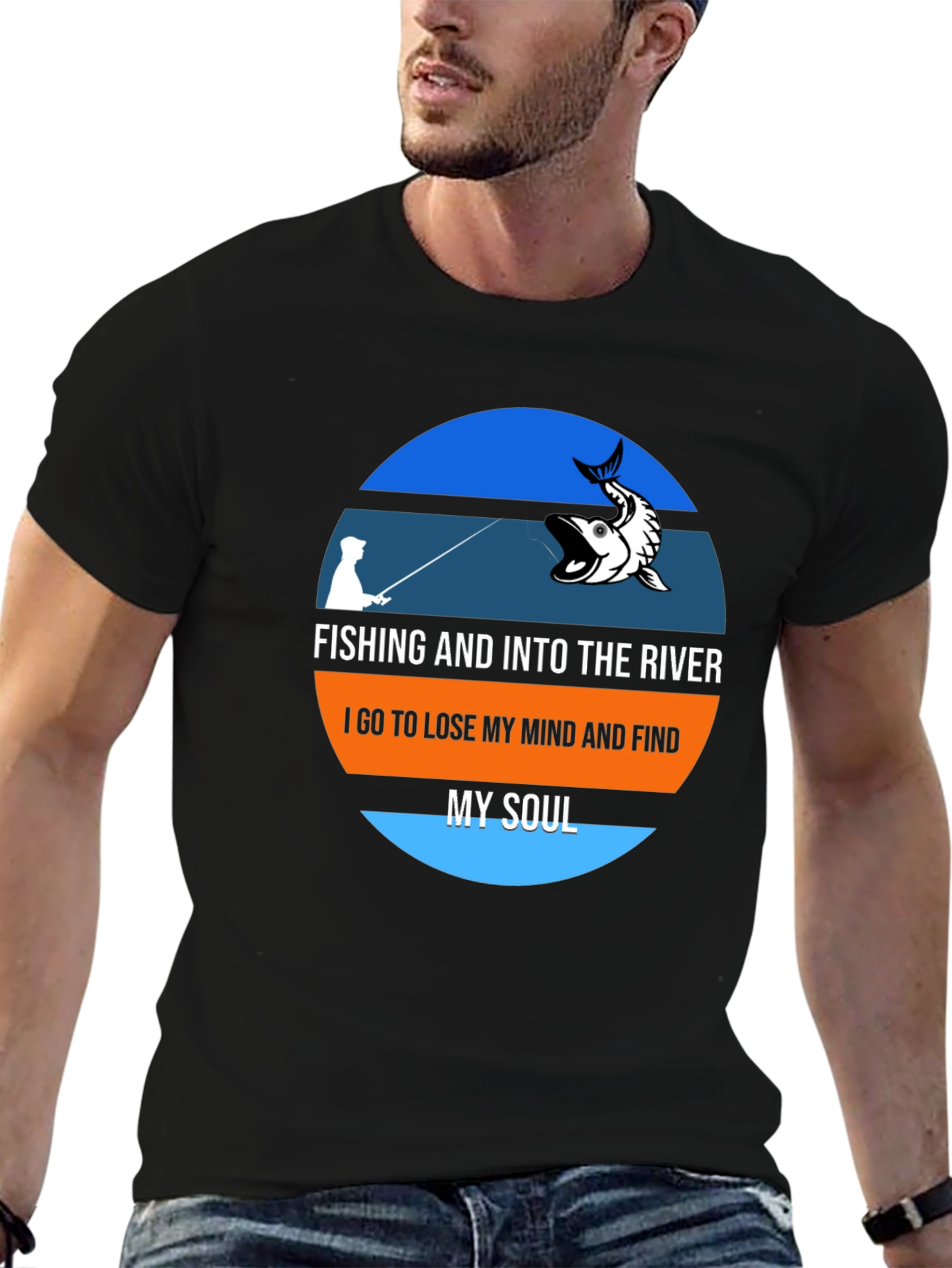 Fishing River Mind Soul Graphic T-Shirt