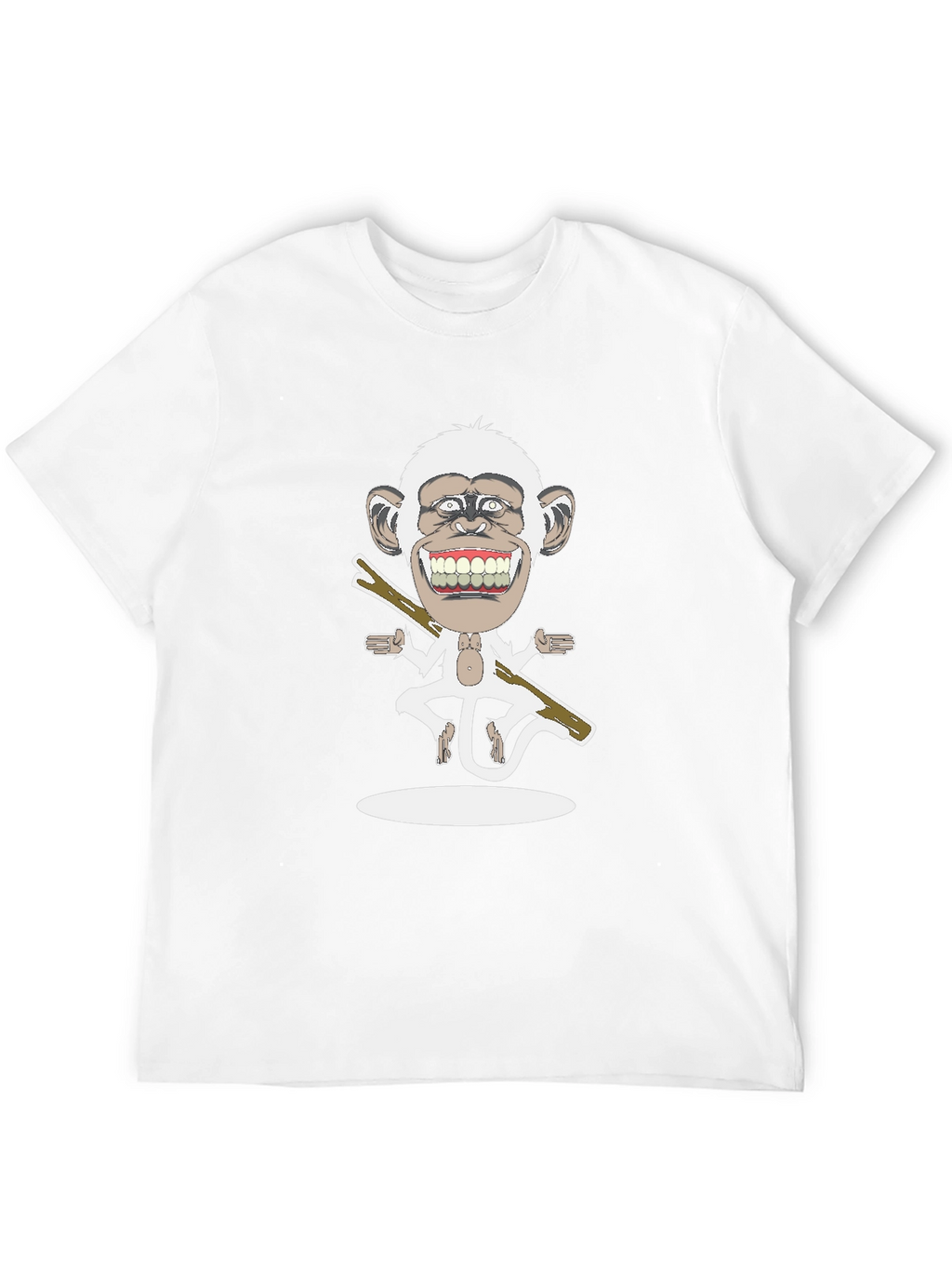 Cartoon Monkey Graphic Tee - Black